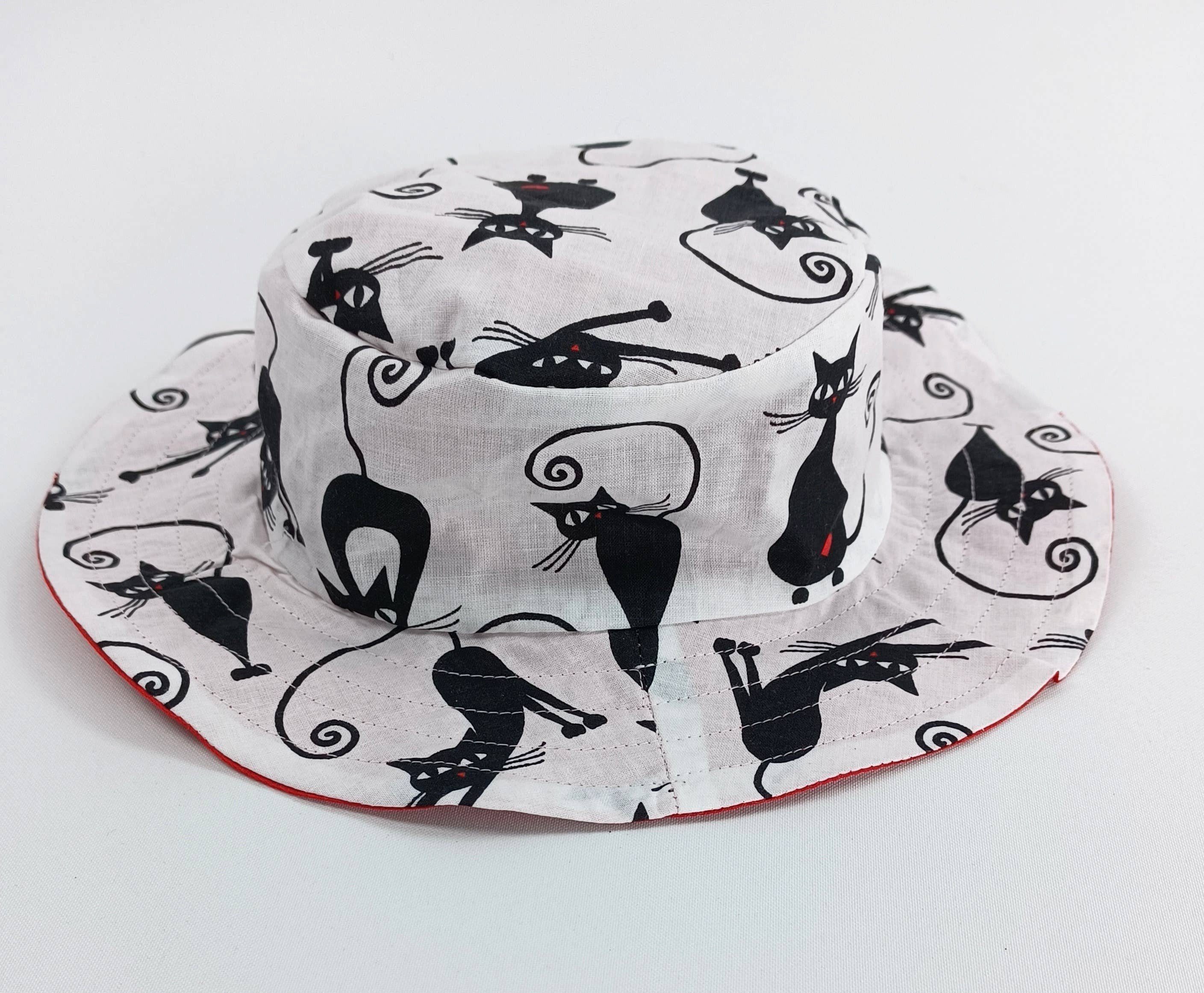 LK Trend & Style Fischerhut Bucket-Hat für Kinder, Eimerhut, eine richtig coole Kopfbedeckung Wendbarer Hut sozusagen 2 in 1 Katze 10 | Sonnenhüte