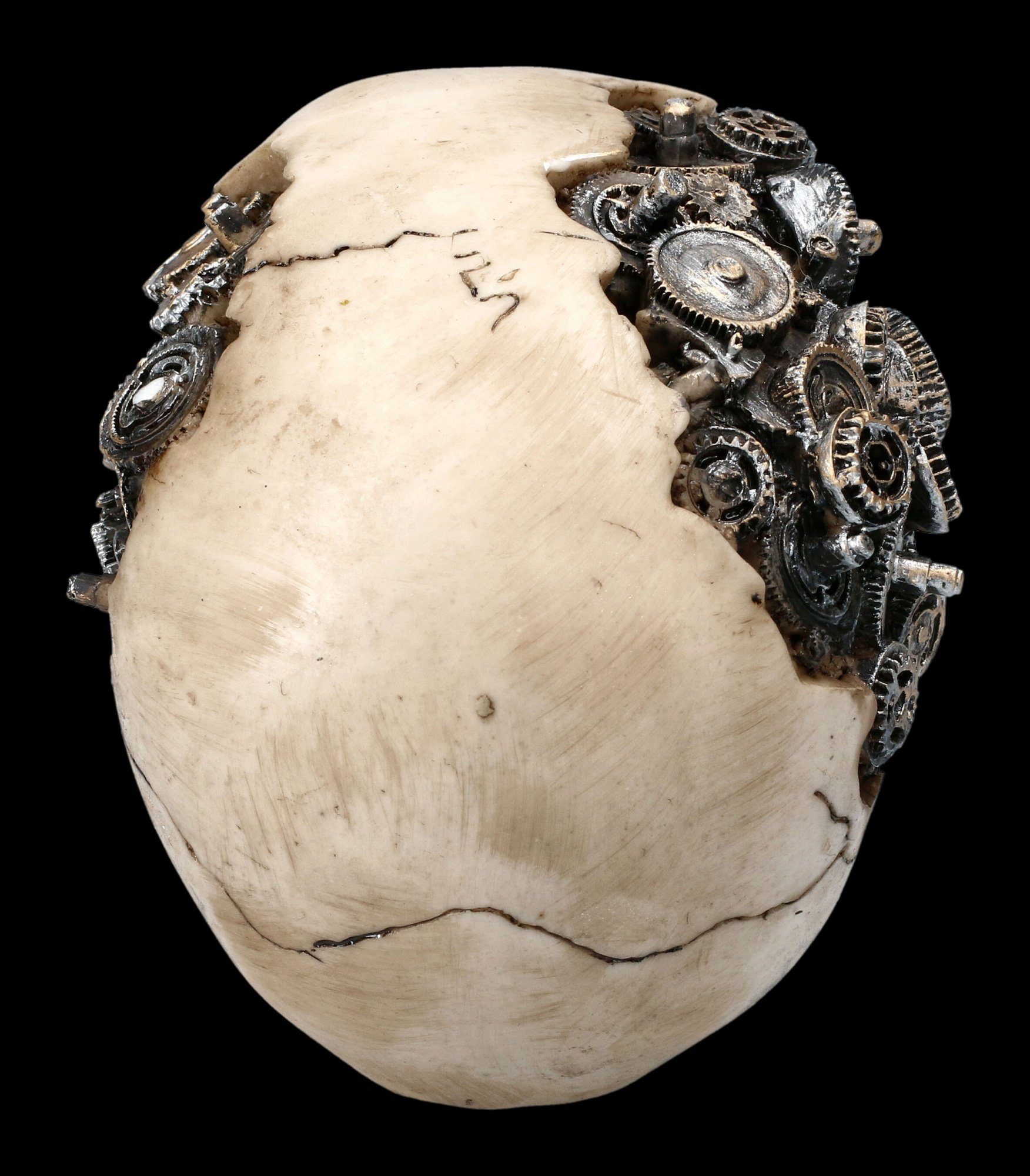 Figuren Shop GmbH Fantasy-Figur Totenkopf mit Zahnrädern - Clockwork Cranium - Gothic Dekoration