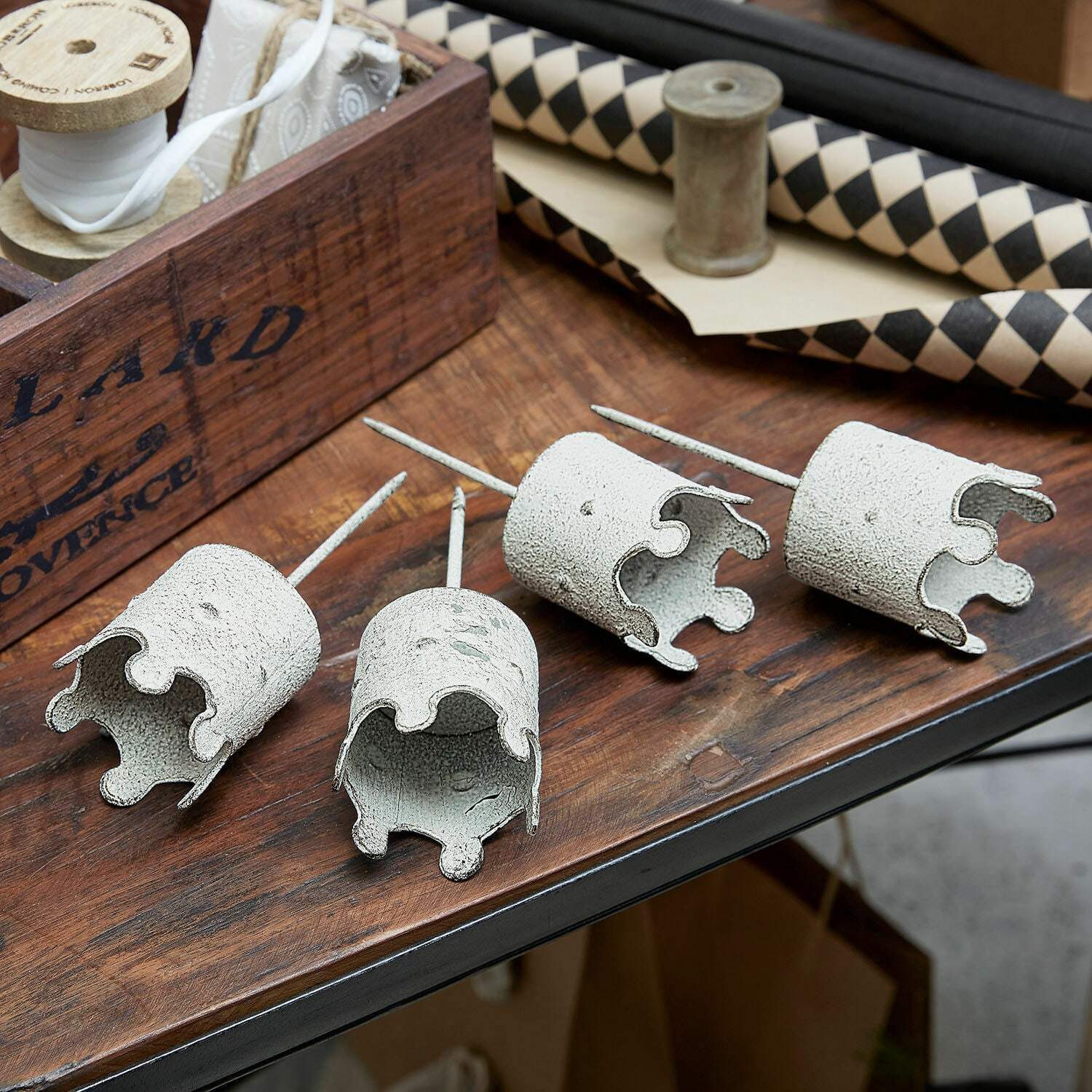 Mirabeau Adventskranz Steckwindlicht 4er Set Venezia antikgrau günstig online kaufen