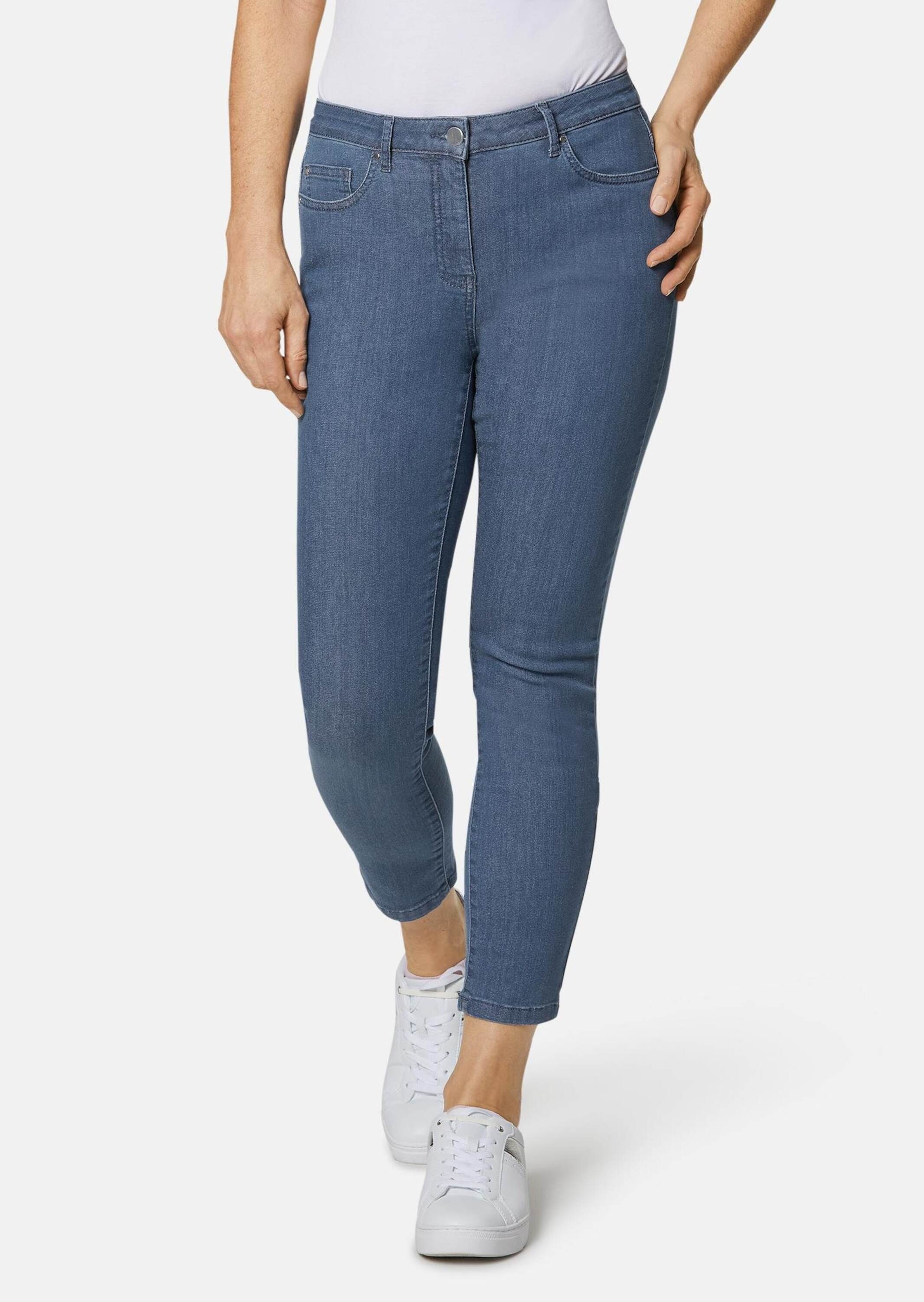 volle 7/8-Jeanshose für 7/8-Caprijeans superelastischer Bella hellblau aus Qualität Bewegungsfreiheit GOLDNER Ohne