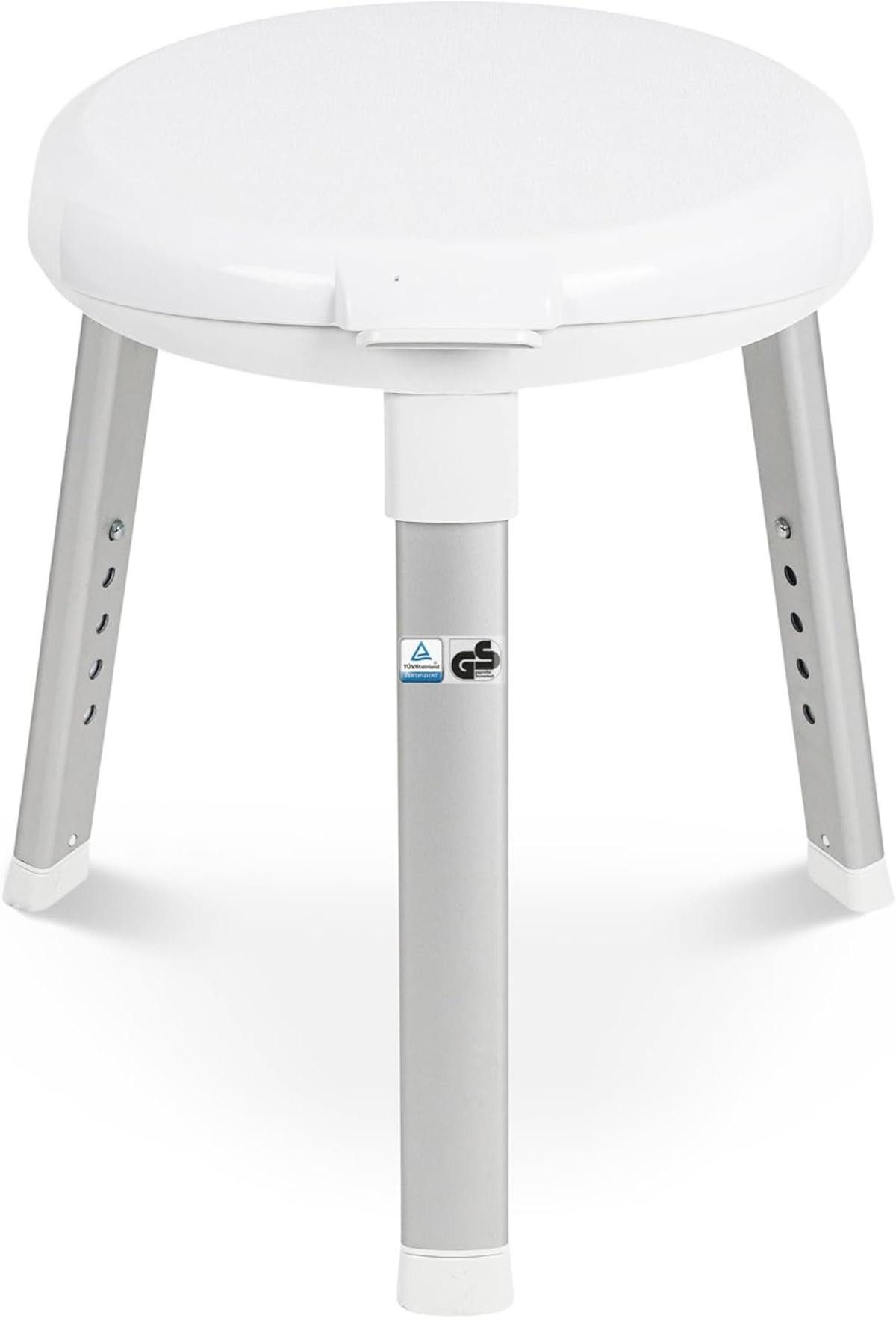Weinberger Duschhocker Weinberger Drehbarer Duschhocker Badstuhl Runde 3 Beine 48624 Weiß