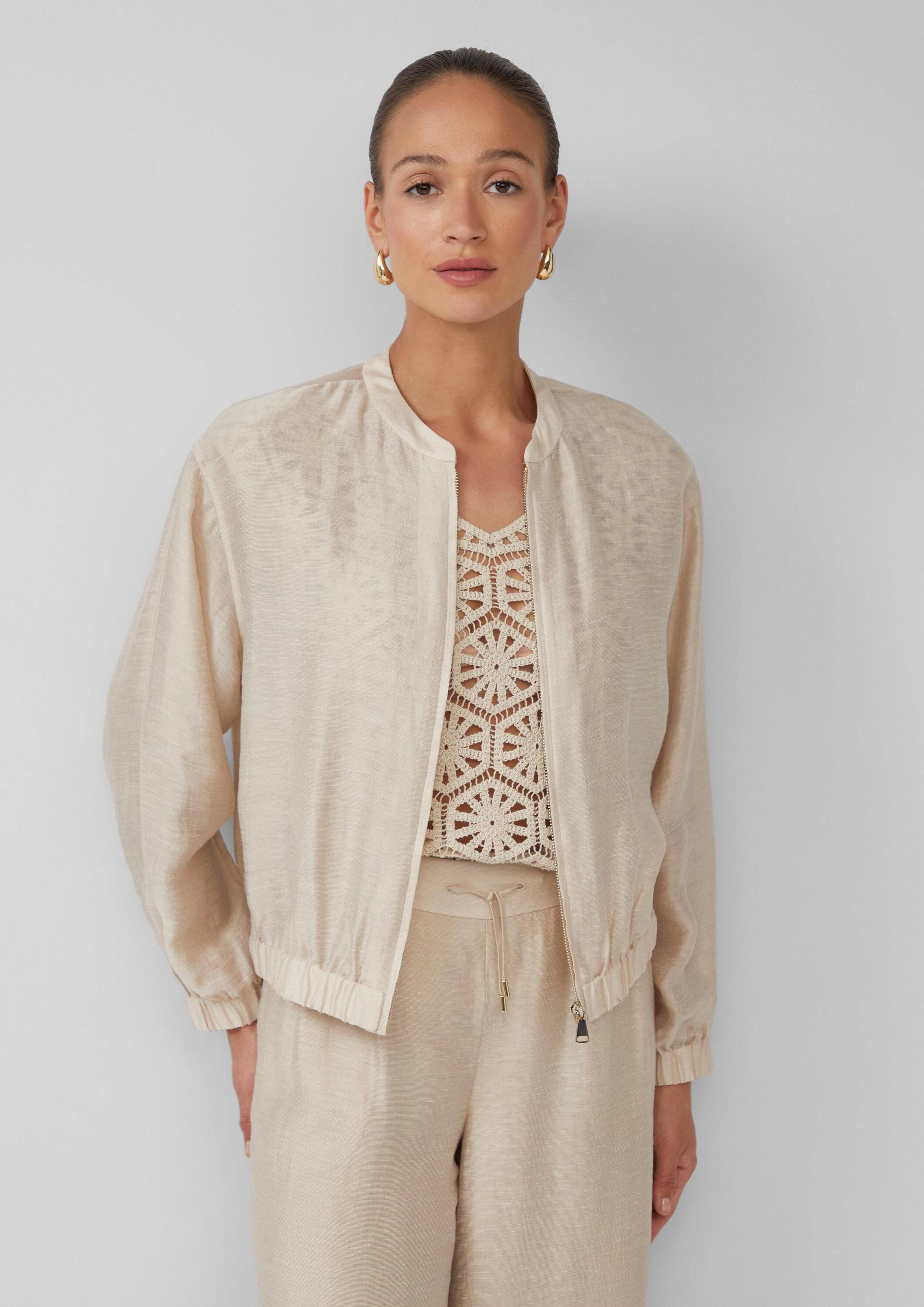 s.Oliver Funktionsjacke Indoor-Jacke Leinenmix-Blouson im Relaxed Fit günstig online kaufen