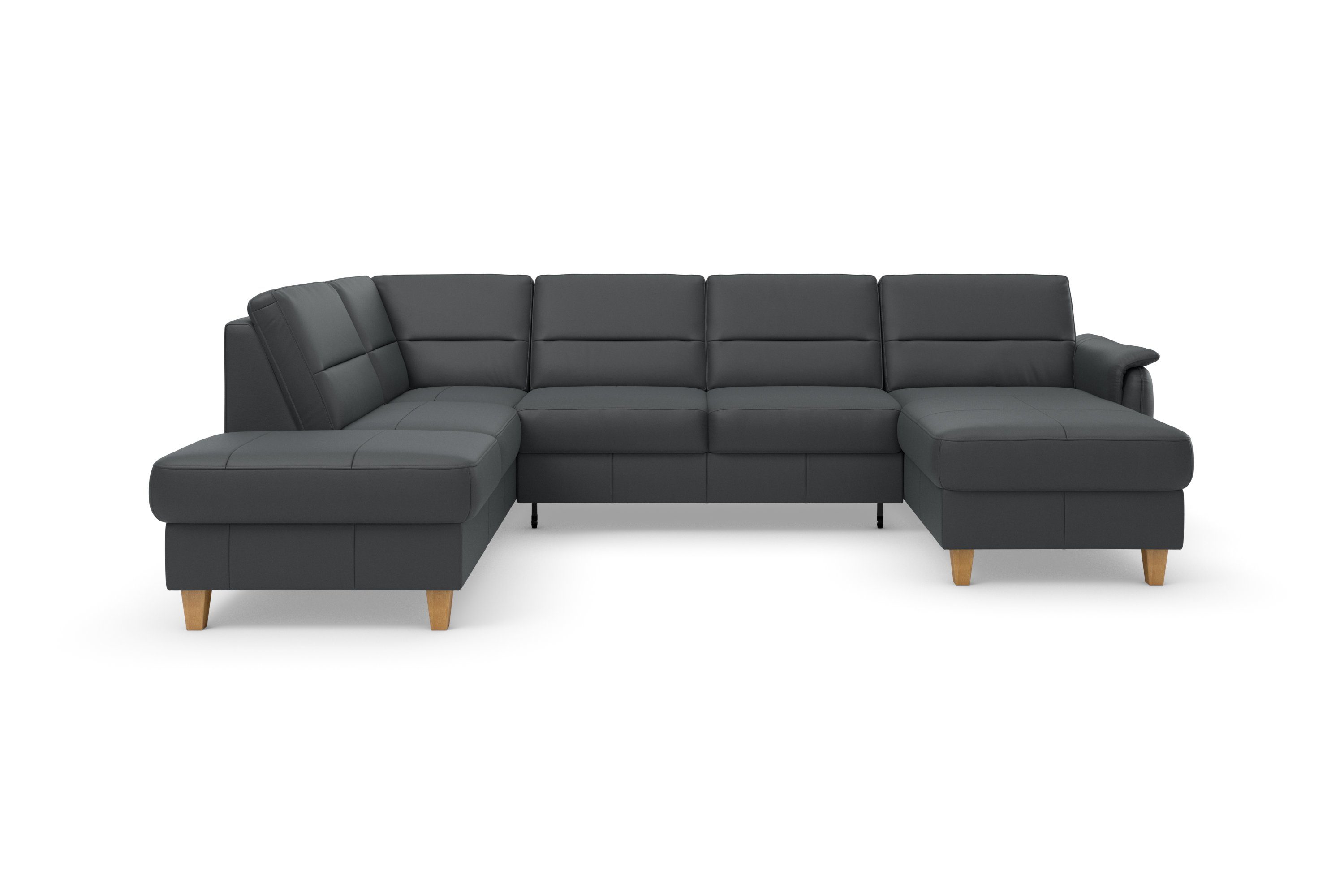 Home affaire Wohnlandschaft Palmera U-Form, B: 308 cm, optional Bettfunktion & Bettkasten, Federkern