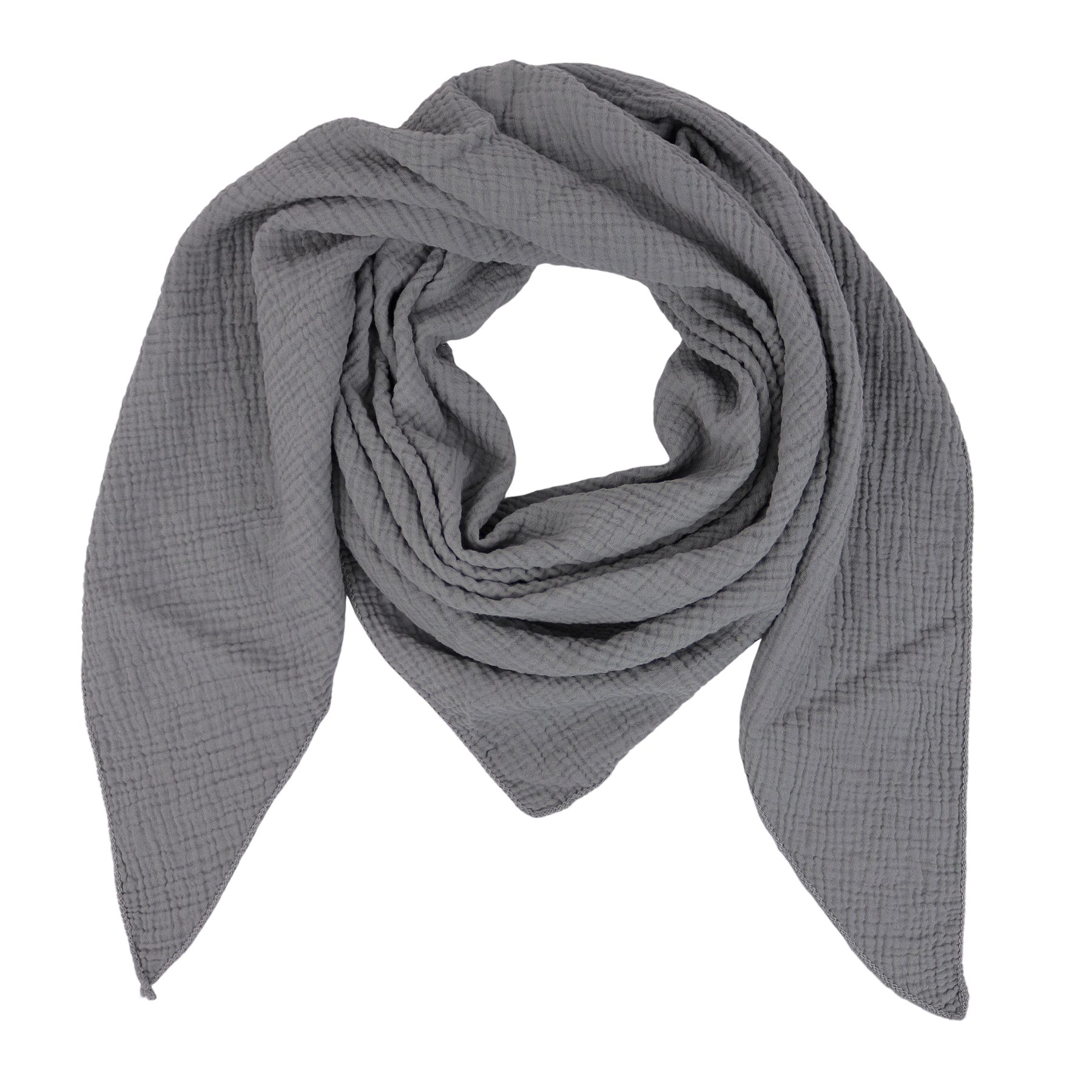 MIRROSI Dreieckstuch Aus Musellin Dreiecksschal ca.190x80 cm, Made in Italy, (Leicht ideal für das ganze Jahr, 100% Baumwolle), in tollen Farben Unifarben)