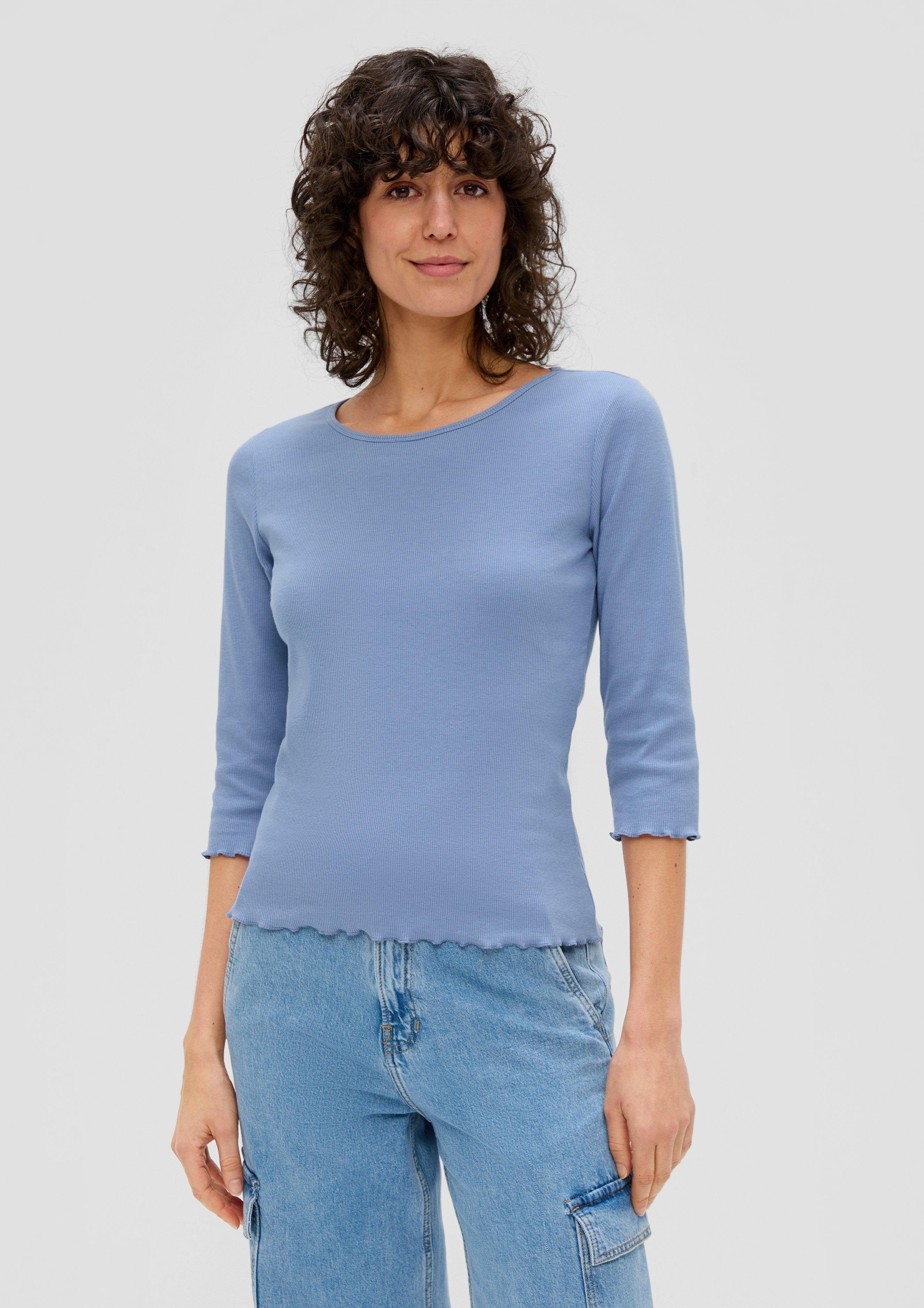 s.Oliver 3/4-Arm-Shirt 3/4-Ärmel-Shirt mit Rollsaum günstig online kaufen