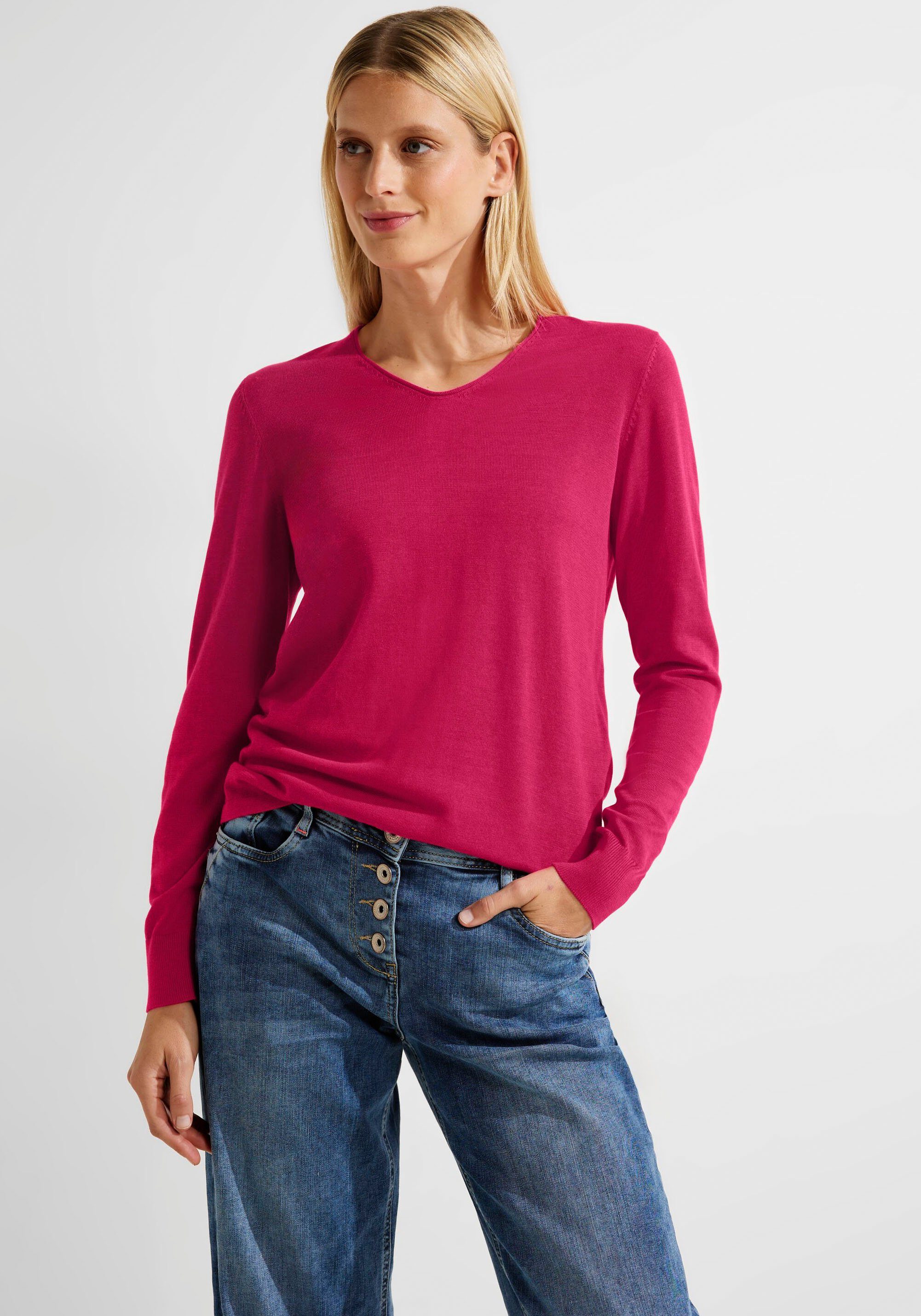 Cecil Strickpullover mit Rollkante cozy coral