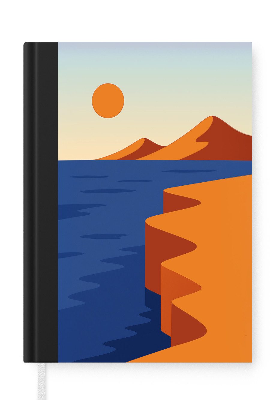 MuchoWow Notizbuch Landschaft - Berge - Sonne - Meer, Notebook, Notizblock a5, Tagebuch, Journal Liniert