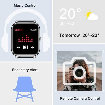 KALINCO ür Damen Herren Farbdisplay mit personalisiertem Smartwatch (1,4 Zoll, Andriod iOS), mit Blutdruckmessung,Herzfrequenz,Schlafmonitor IP67 Wasserdicht