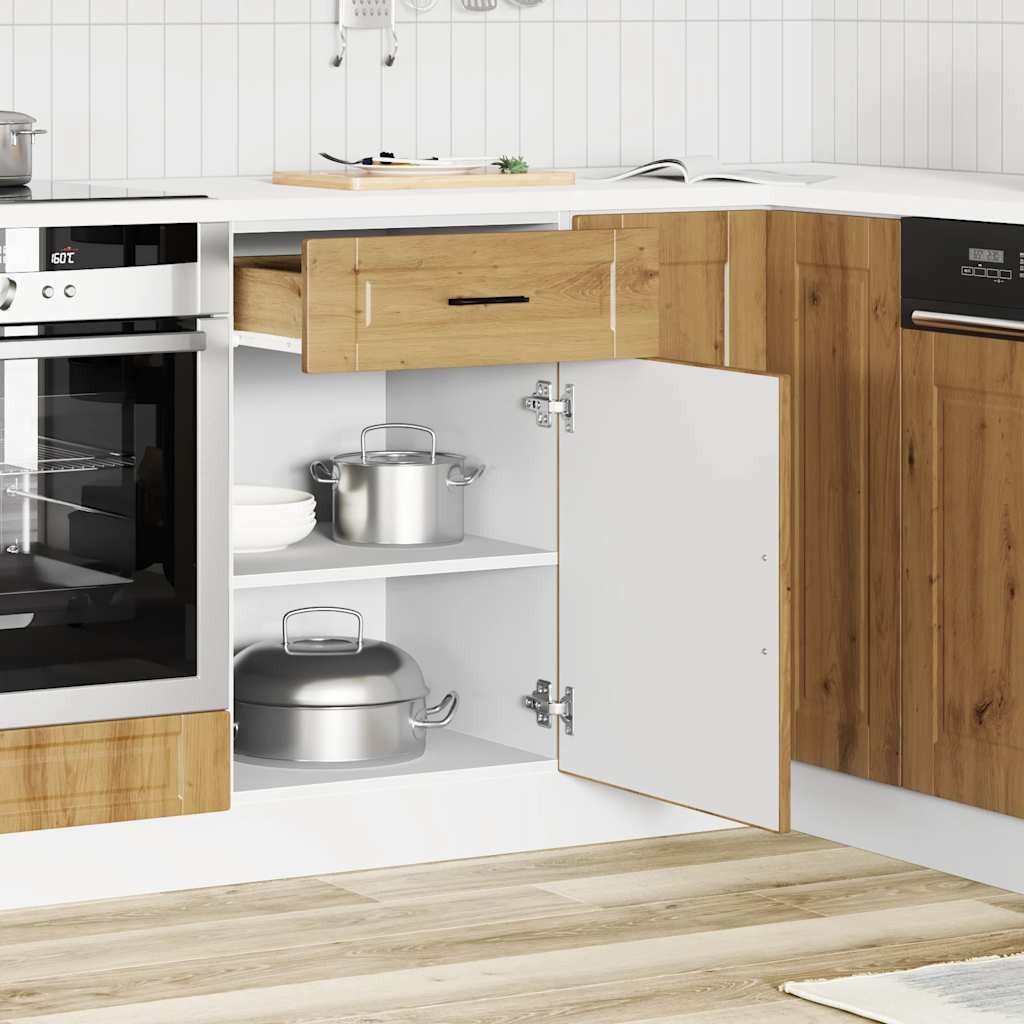 vidaXL Unterschrank 50 x 46 x 815 cm Küchenunterschrank Porto Artisan-Eiche Spanplatte