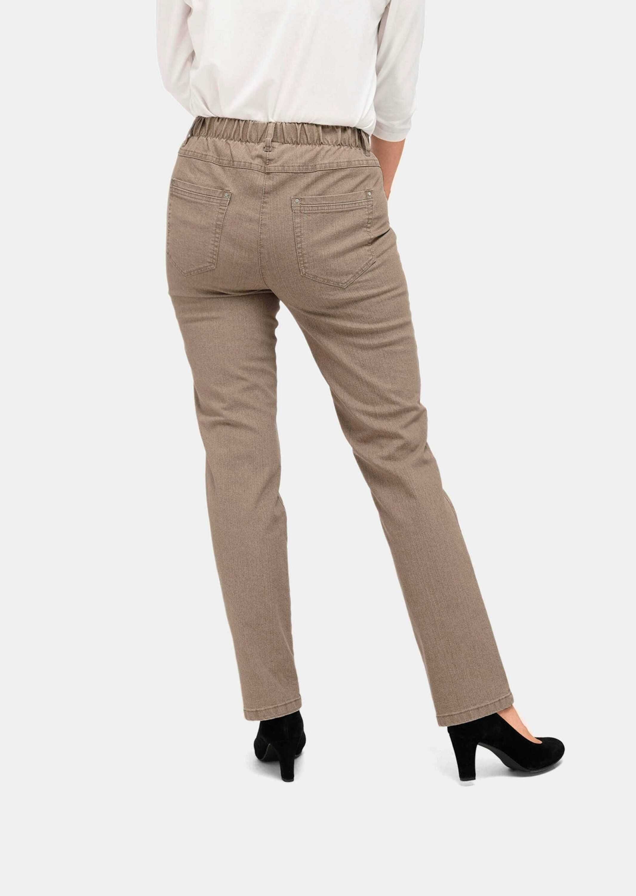 Jeans LOUISA beige GOLDNER Jeansschlupfhose Klassische Bequeme