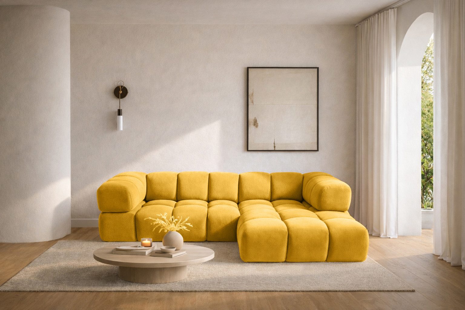 Kaiser Möbel Ecksofa luxuriöses Velours-Sofa im Stoff Bluvel modernes AVERRO, Premium-Velours Bluvel,Weiche abgerundete „Bubble“-Formen