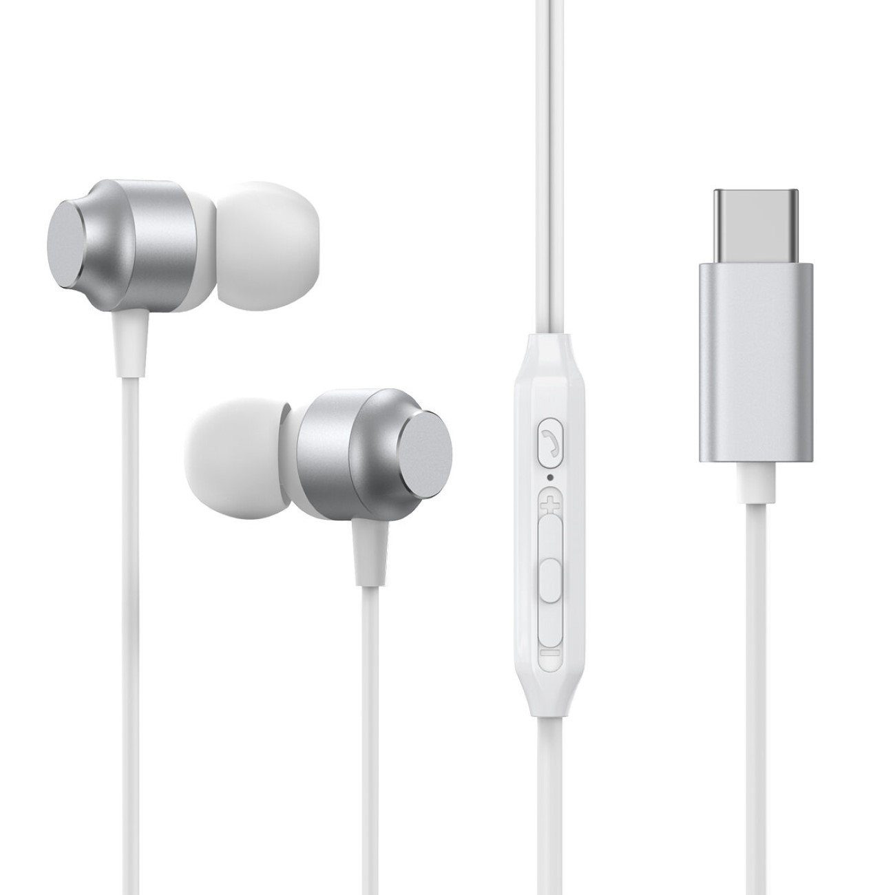 mm USB-C In-Ear- Kopfhörer Silber JOYROOM In-Ear-Kopfhörer Kabelkopfhörer 1200 –