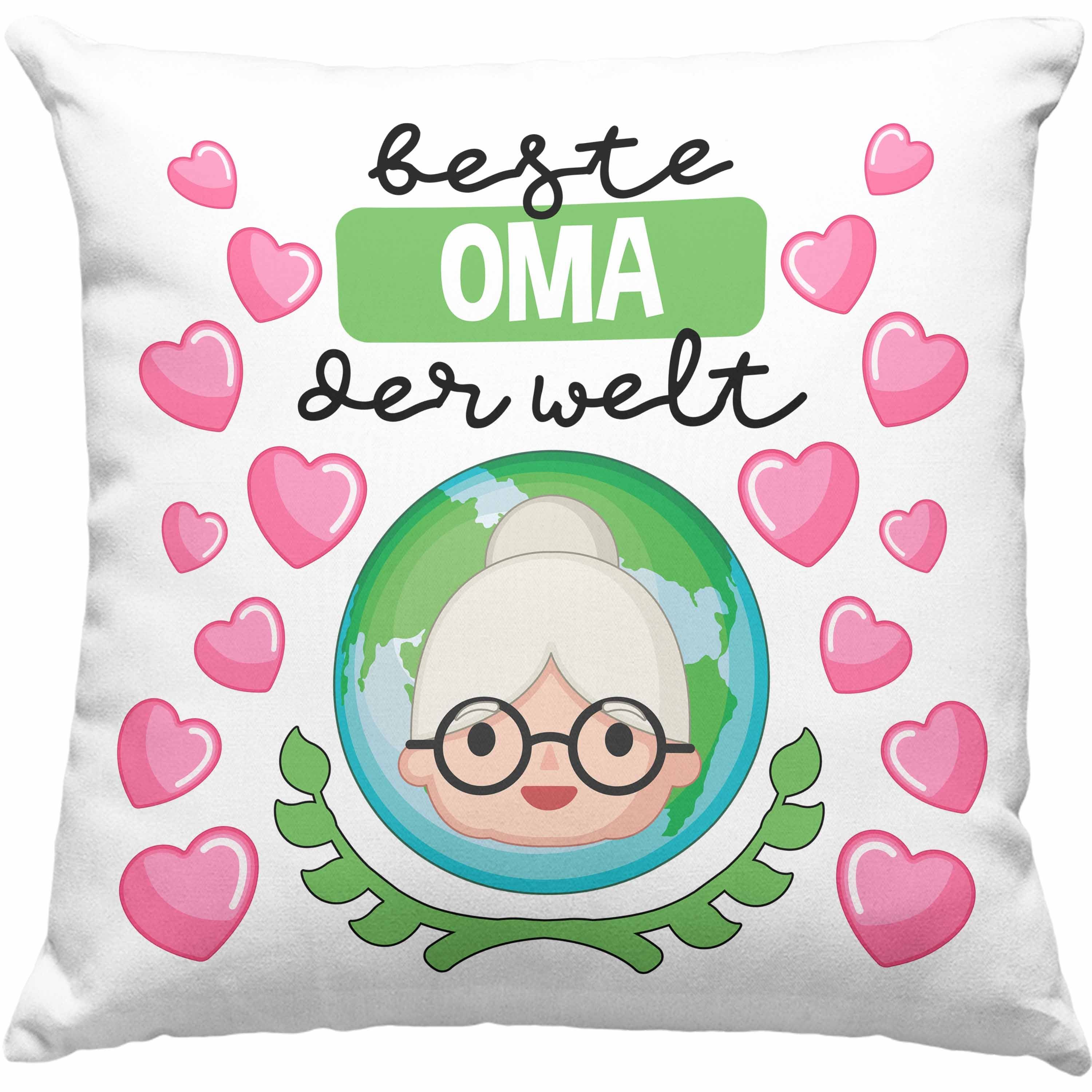 Trendation Dekokissen Trendation - Kissen für Oma Geschenk Beste Oma Der Welt Geschenkidee D