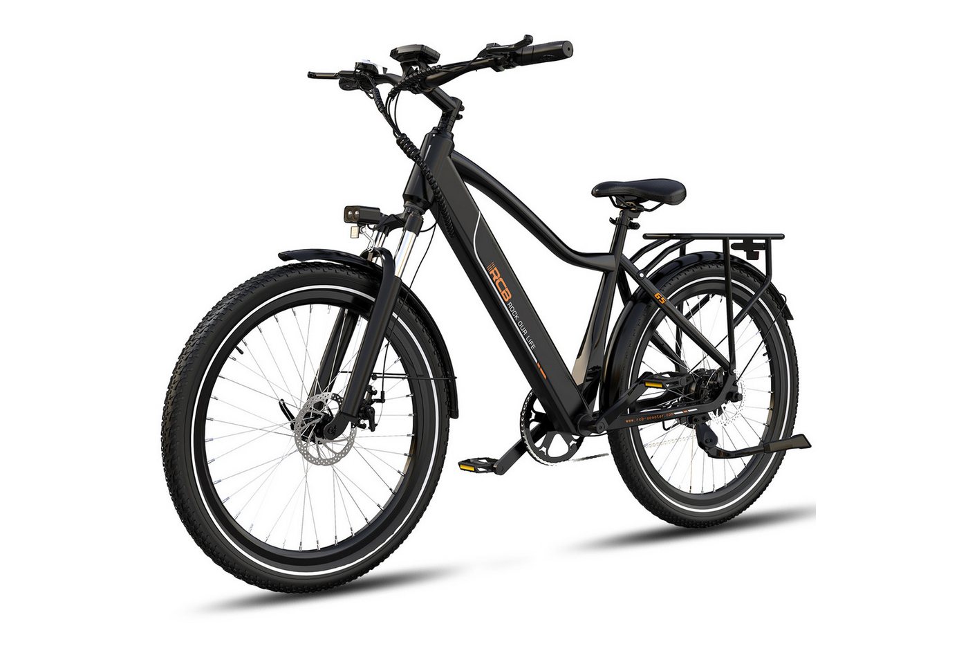 RCB E-Bike Pedelec G5 für Stadt und Gelände,27,5Zoll Herren Elektrofahrrad,13Ah,80-120 km, 7 Gang, Kettenschaltung, Heckmotor, 468 Wh, APP&NFC, ebike Herren, Drehmomentsensor, max. Geschwindigkeit: 25 km/h