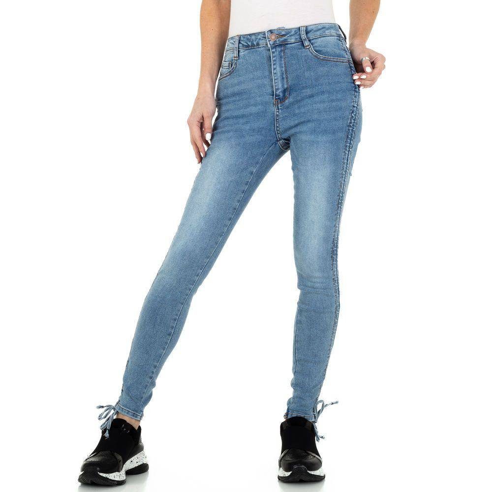 Used-Look Jeans Ital-Design Skinny-fit-Jeans Stretch Skinny in Damen Blau Freizeit