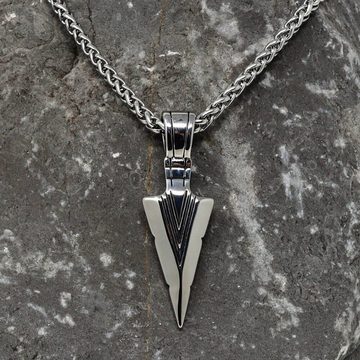 DALMARO Edelstahlkette Lederkette Edelstahl 316 EGYPTIAN ARROW, Herren Kette mit Anhänger inkl. Schmuckschachtel