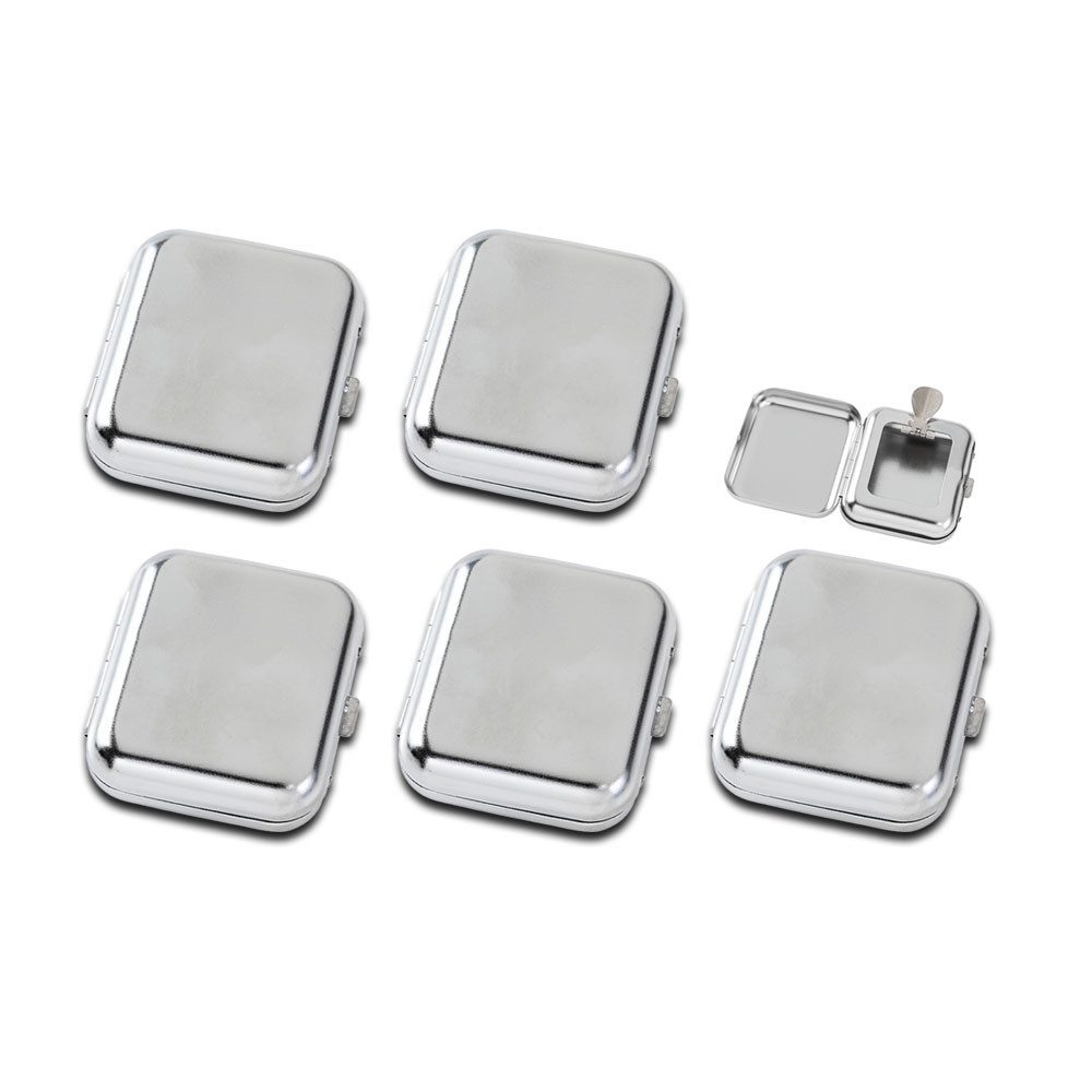 Coumo Aschenbecher 2x Taschenaschenbecher, Metall Silber, Mini Ascher, Reise Handtasche