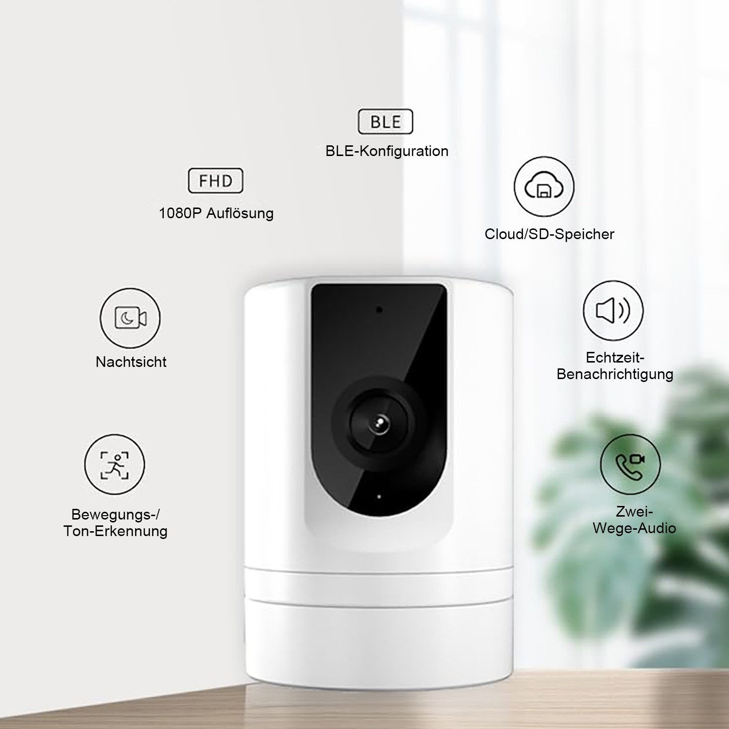 BoyKeep K11 1080P 2.4G Small Wi-Fi Camera with Mobile App (Indoor Use, 5 GHz WiFi Not Supported, Motion Detection, 2-Way Audio, Night Vision, Cloud & SD Storage)