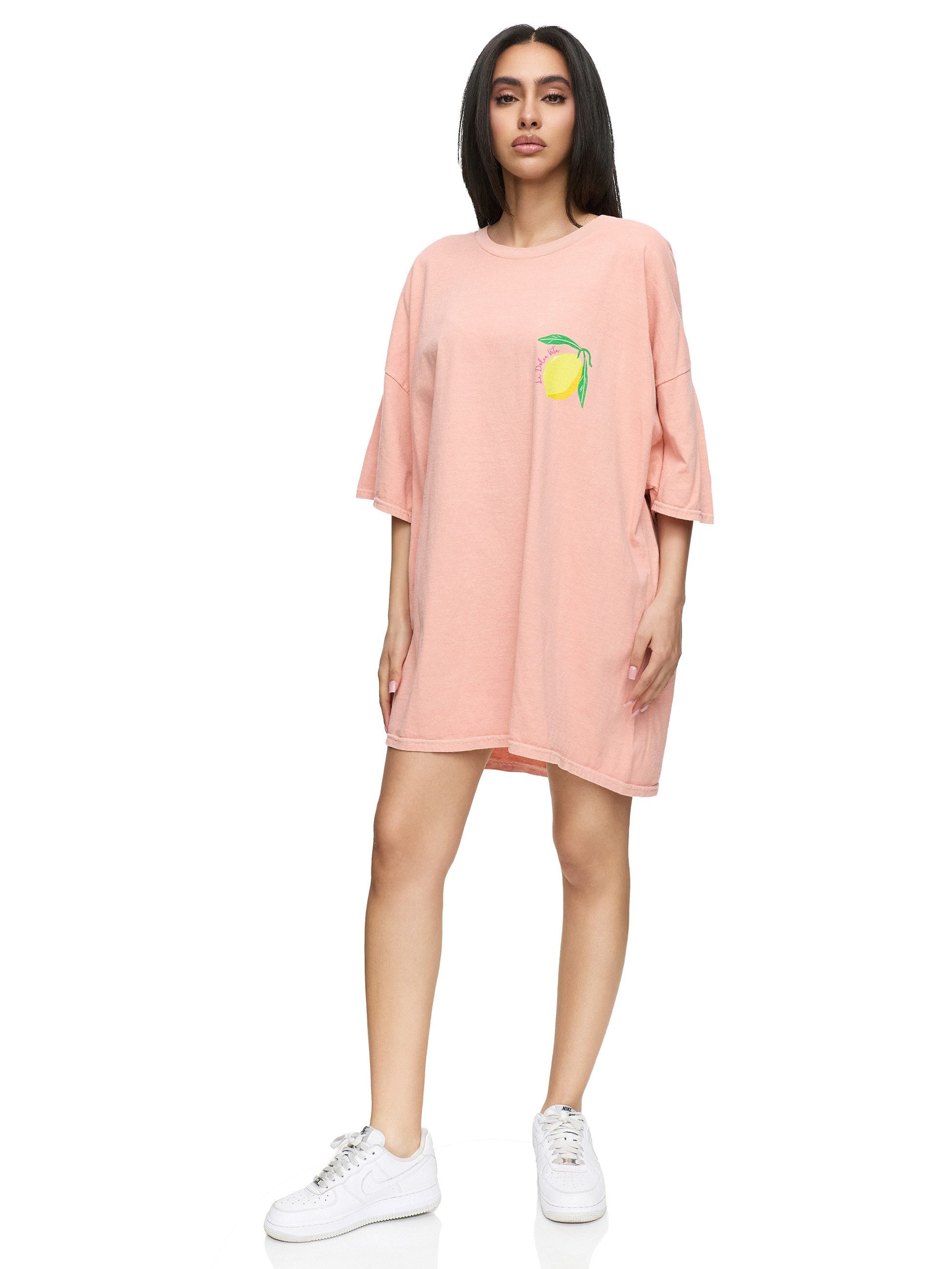 Worldclassca T-Shirt Worldclassca Oversized Print LIMON CELLO T-Shirt Sommer Oberteil PRINT- LIMON CELLO - LA DOLCE VITA
