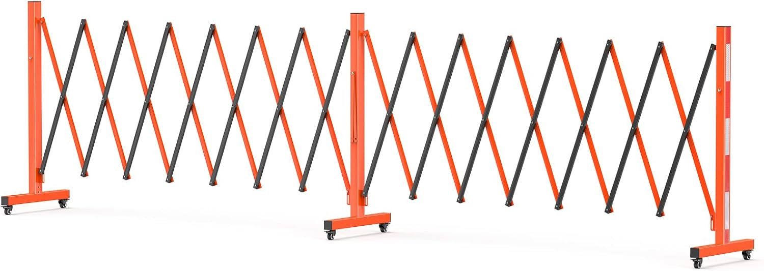 GarveeMore Metallzaun Ausziehbares Metall-Absperrgitter, faltbares Sicherheitsabsperrgitter, tragbarer Verkehrskontrollzaun