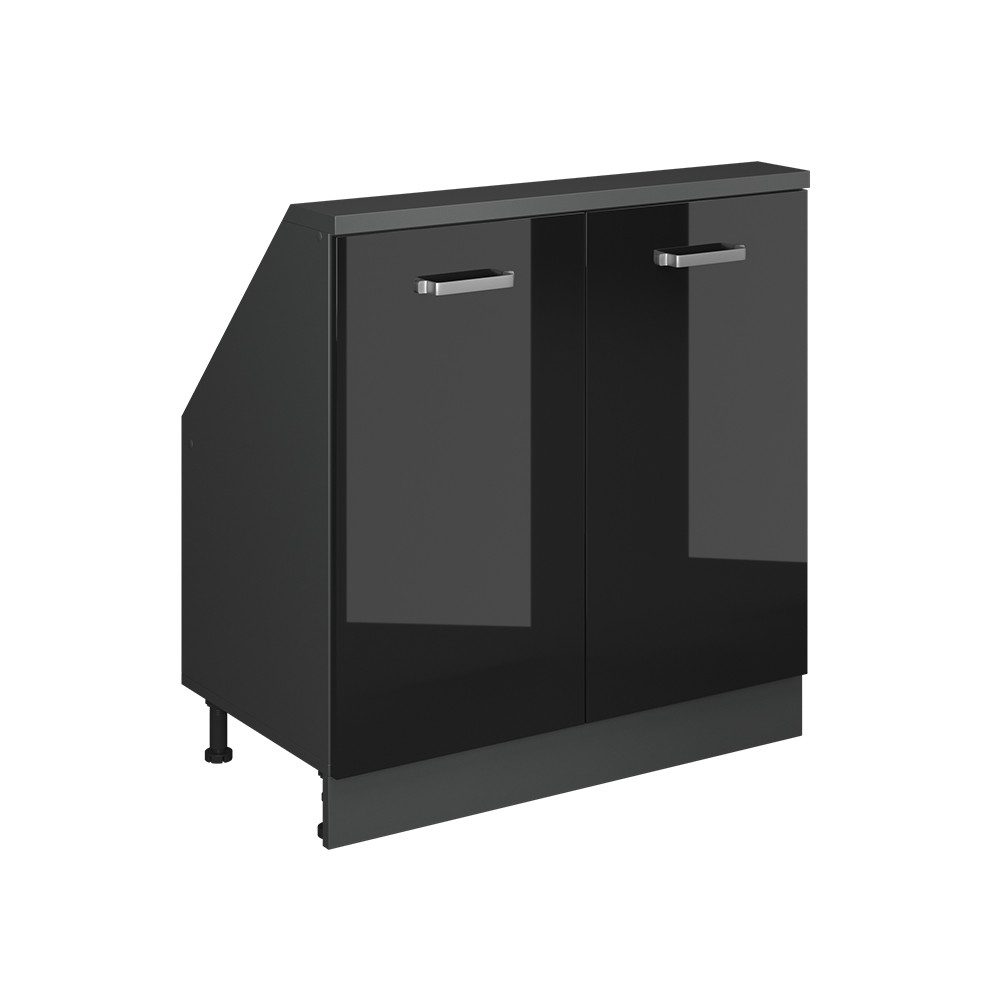 Vicco Unterschrank R-Line, Schwarz Hochglanz/Anthrazit, 80 günstig online kaufen