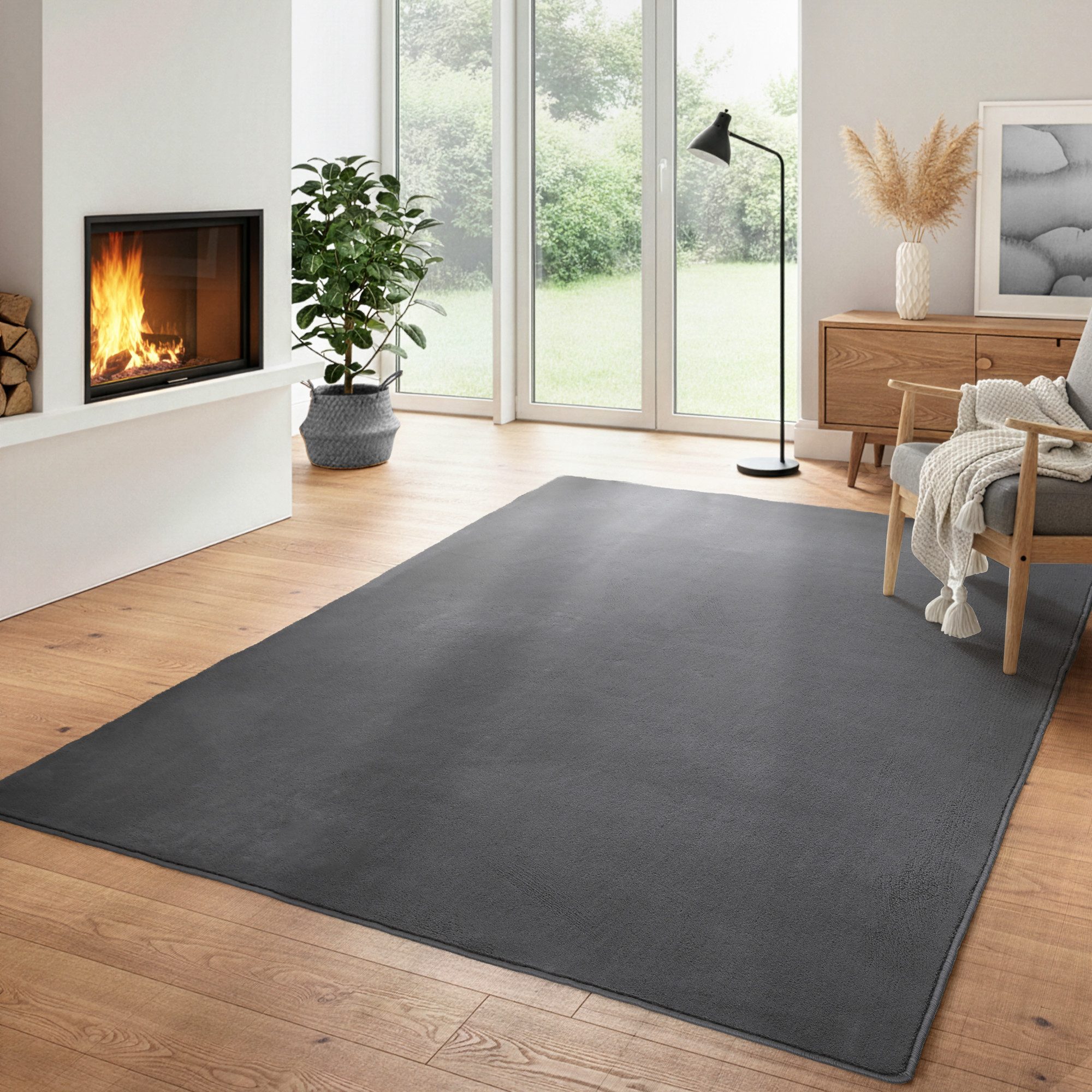 Carpettex Veloursteppich Unicolor - Einfarbig, Läufer, Höhe: 7 mm, Kurzflor günstig online kaufen