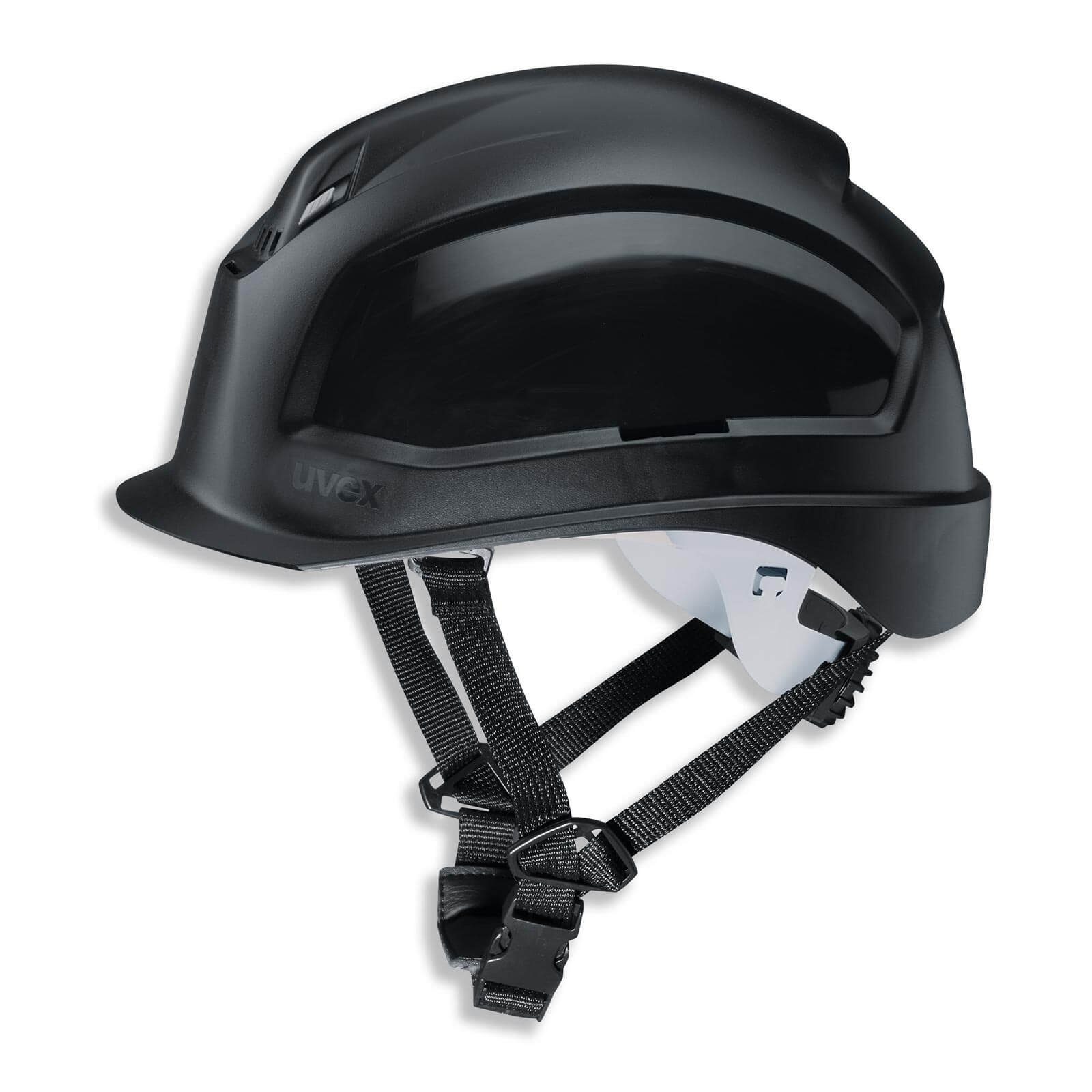 Uvex Schutzhelm pheos S-KR - Arbeitsschutz-Helm - Vormontierter 4-Punkt Kinnriemen schwarz | Kopfschutz