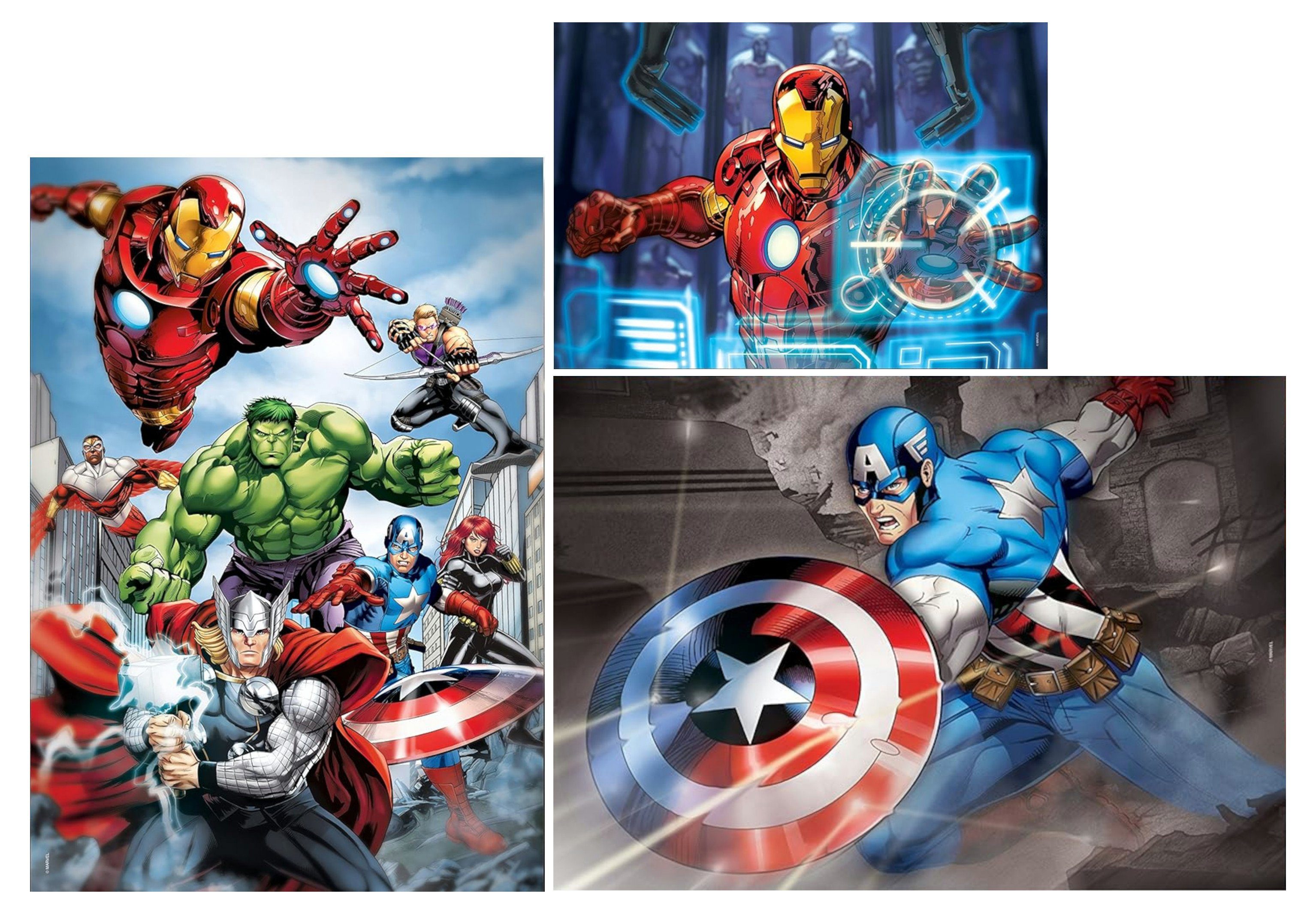 Clementoni® Пазлы 97528 - Пазлы Set - Marvel Avengers (1x 500 Teile, 2x 1000 Teile), 2500 Пазлыteile