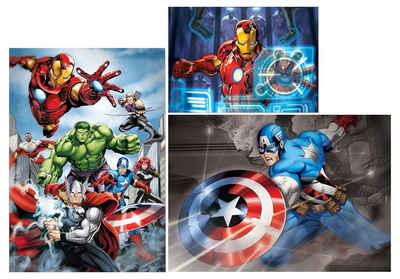 Clementoni® Puzzle 97528 - Puzzle Set - Marvel Avengers (1x 500 Teile, 2x 1000 Teile), 2500 Puzzleteile
