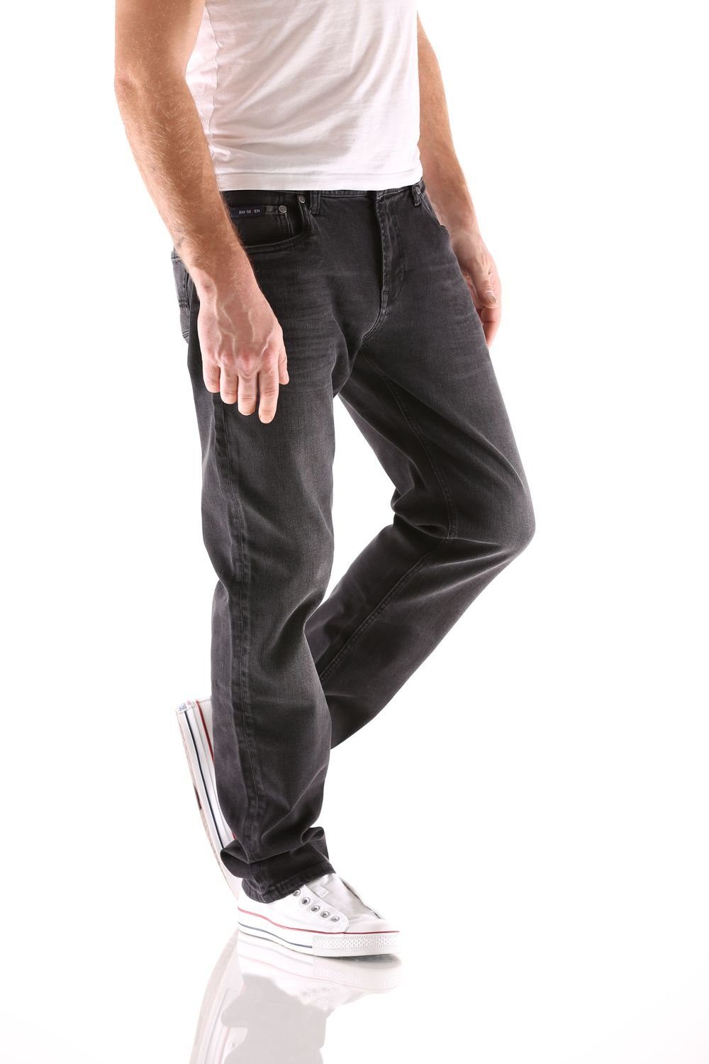 Big Seven Stanley Regular-fit-Jeans Seven Herren Wash Black Big Regular Jeans