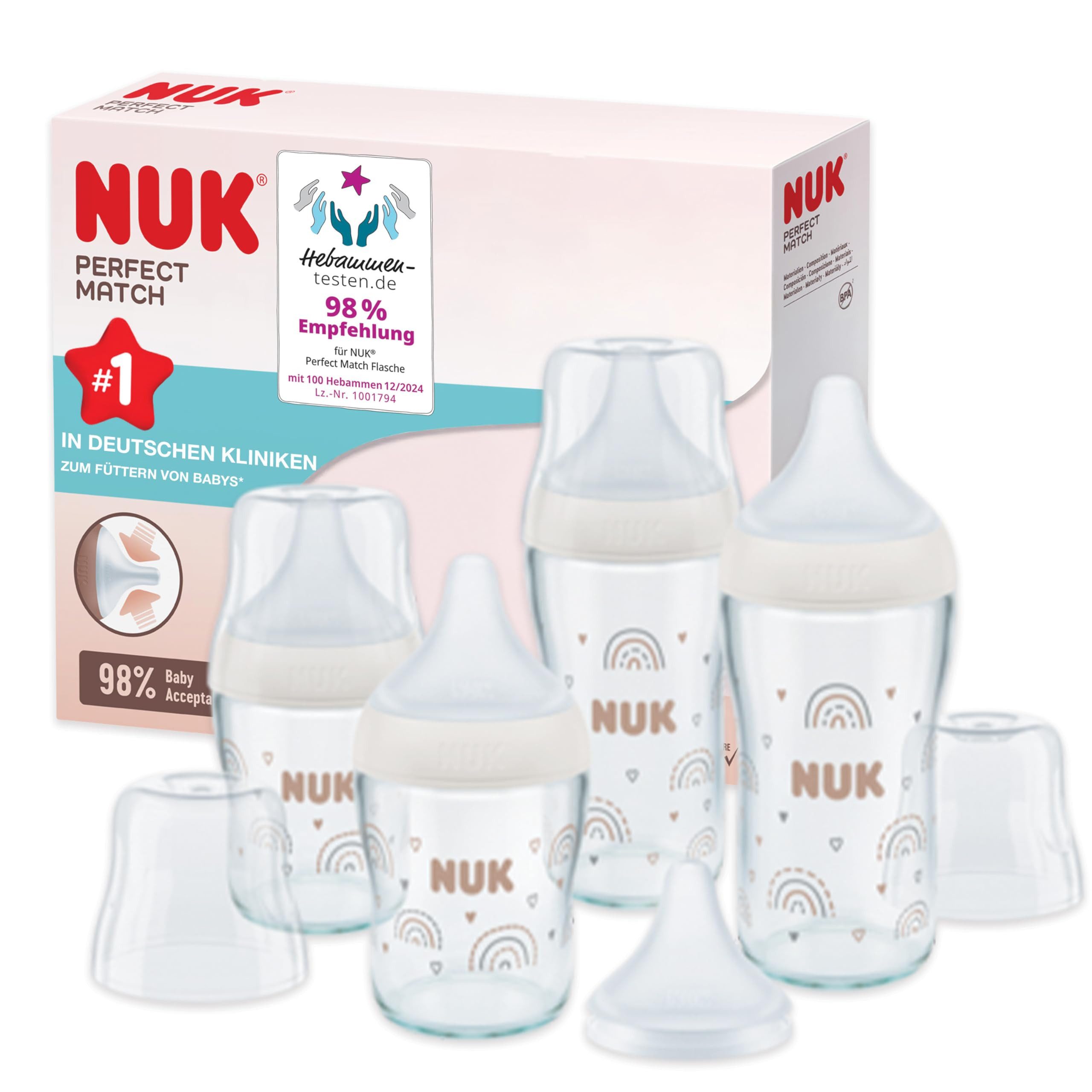 NUK Babyflasche NUK Perfect Match, Anti-Colic, Temperature-Control, ab 6 Monaten