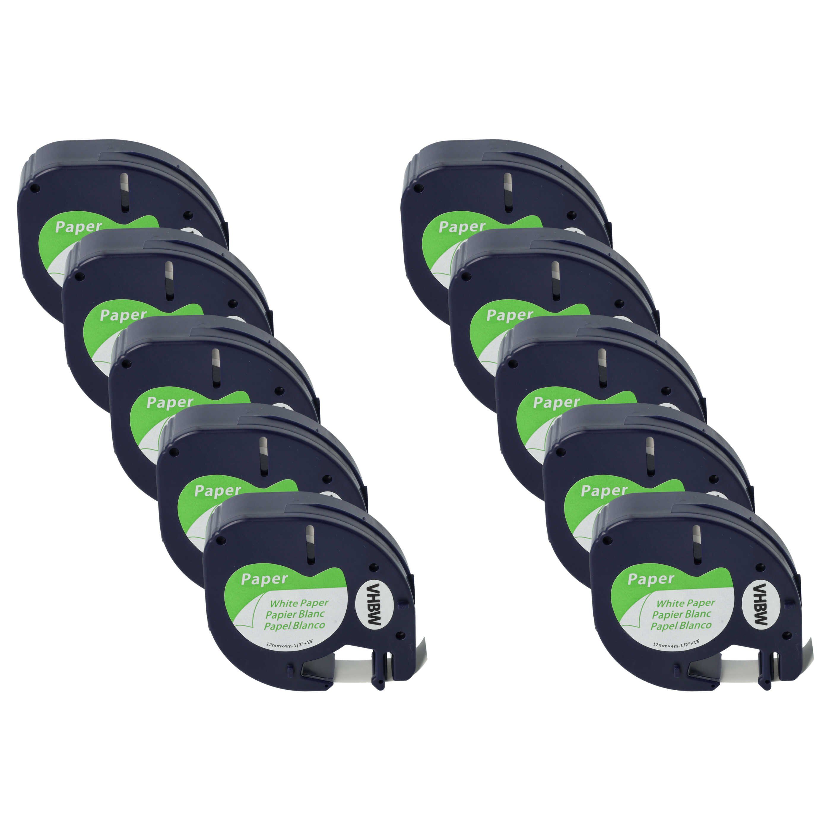 vhbw Beschriftungsband passend für Dymo LetraTag LT-100T, LT-100H Beschriftungsgerät, Hochwertige Patronen für Ihren Etikettendrucker, Ihr