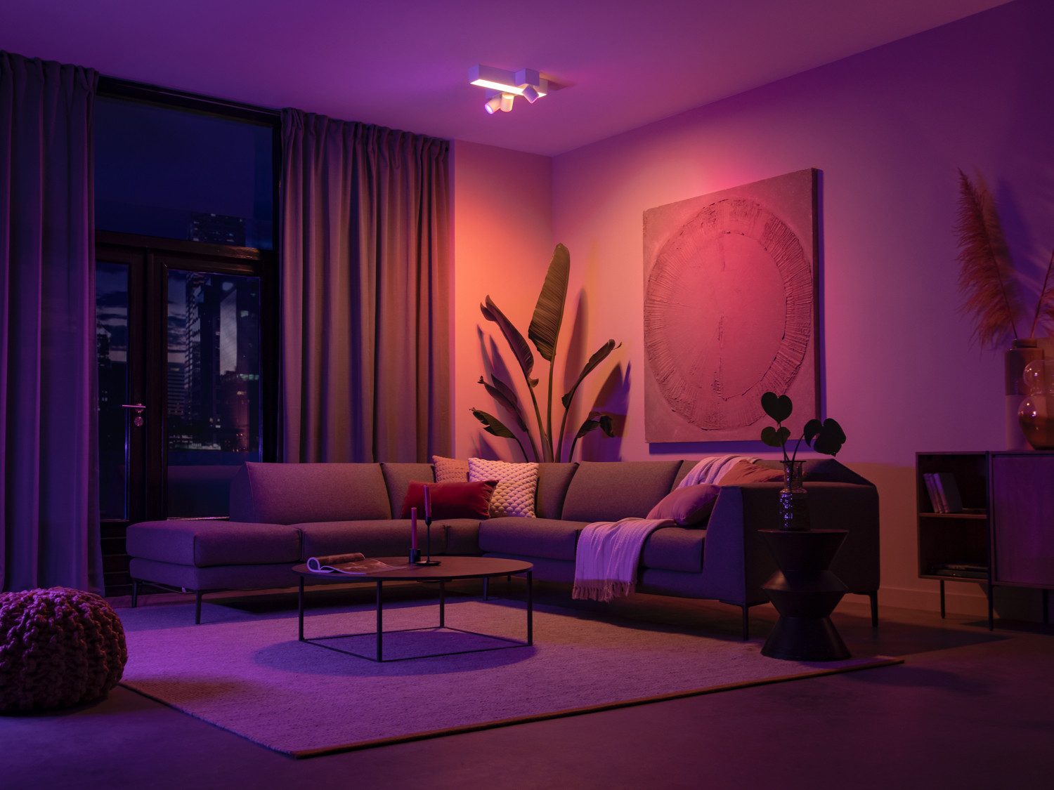 Philips Hue LED Deckenspot White & Color Ambiance Centris 3er Spot Cross-Design, Abschaltautomatik, Bluetooth, CCT - über Fernbedienung, Dimmfunktion, Farbsteuerung, Farbwechsel, Leuchtdauer einstellbar, Memoryfunktion, Nachtlichtfunktion, RGB, Smart Home, Timerfunktion, dimmbar über Fernbedienung, erweiterbar, mehrere Helligkeitsstufen, LED wechselbar, RGB