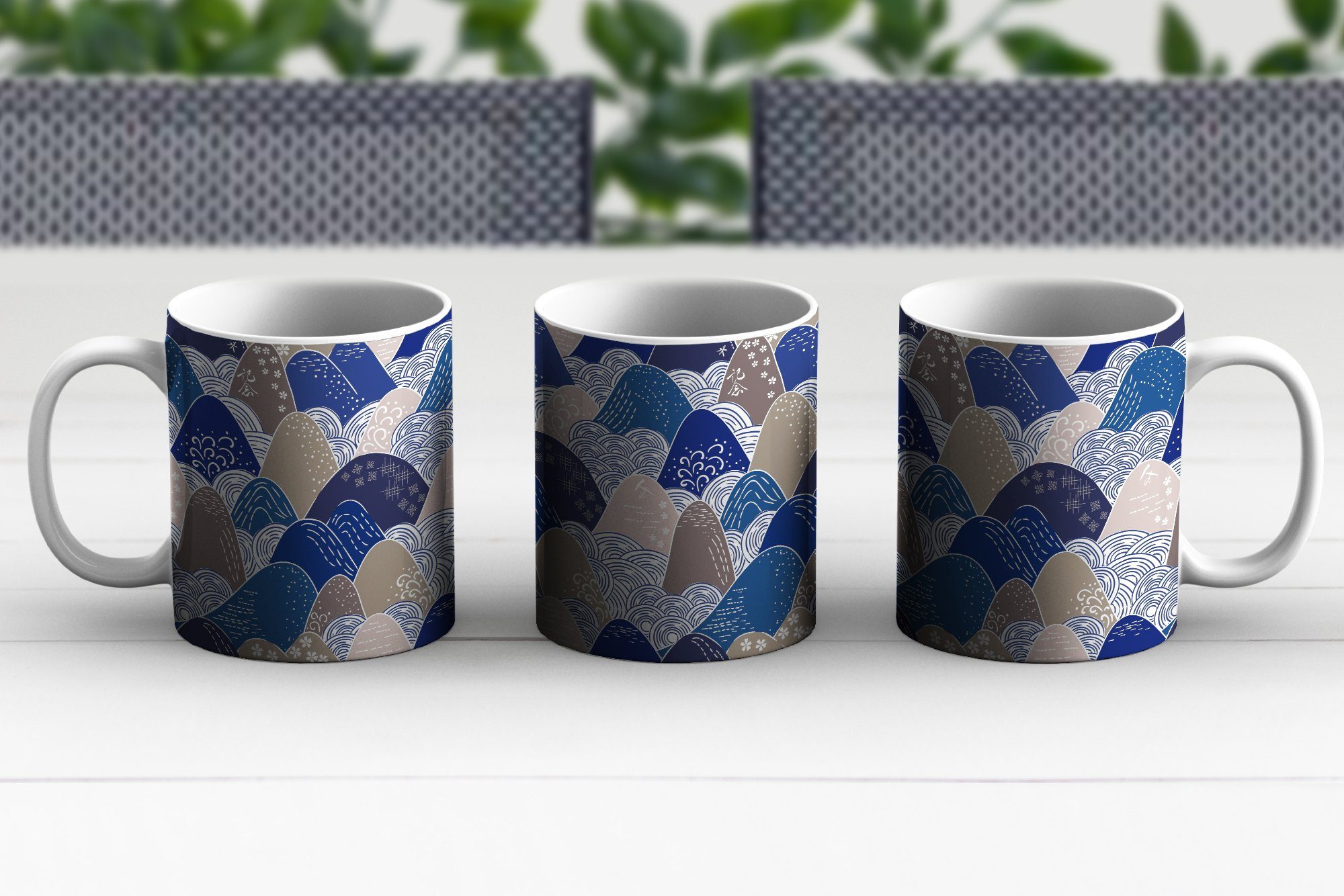 Berg Kaffeetassen, - Muster, Pastell Tasse - Becher, Teetasse, Keramik, Teetasse, MuchoWow Japanisch - Geschenk
