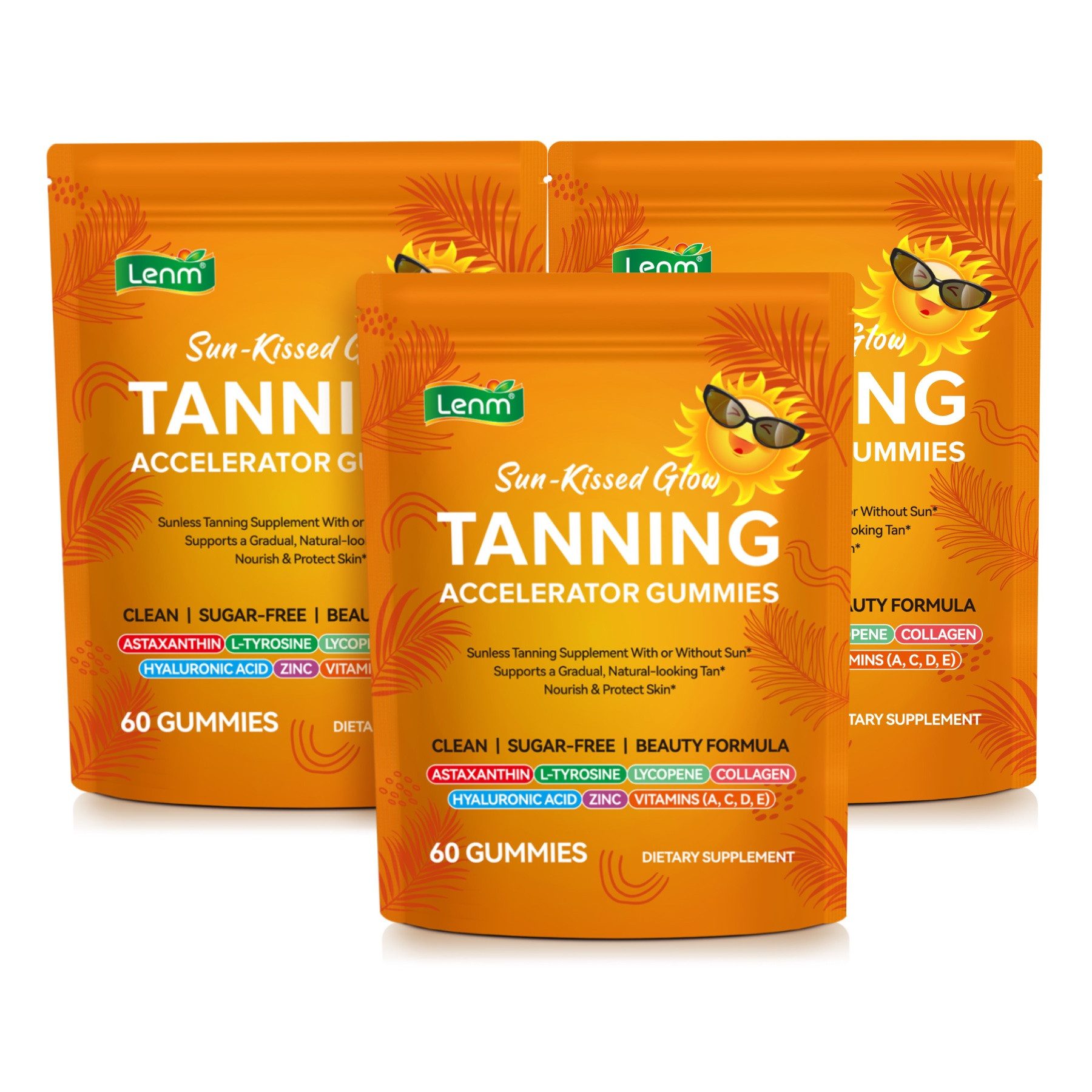 P-Beauty Cosmetic Accessories Natürliche Bräunung Gummibärchen Sonnenschutz Carotin Vitamin ACDE Gummibärchen, Superfood, Bräunung, Nahrungsergänzungsmittel