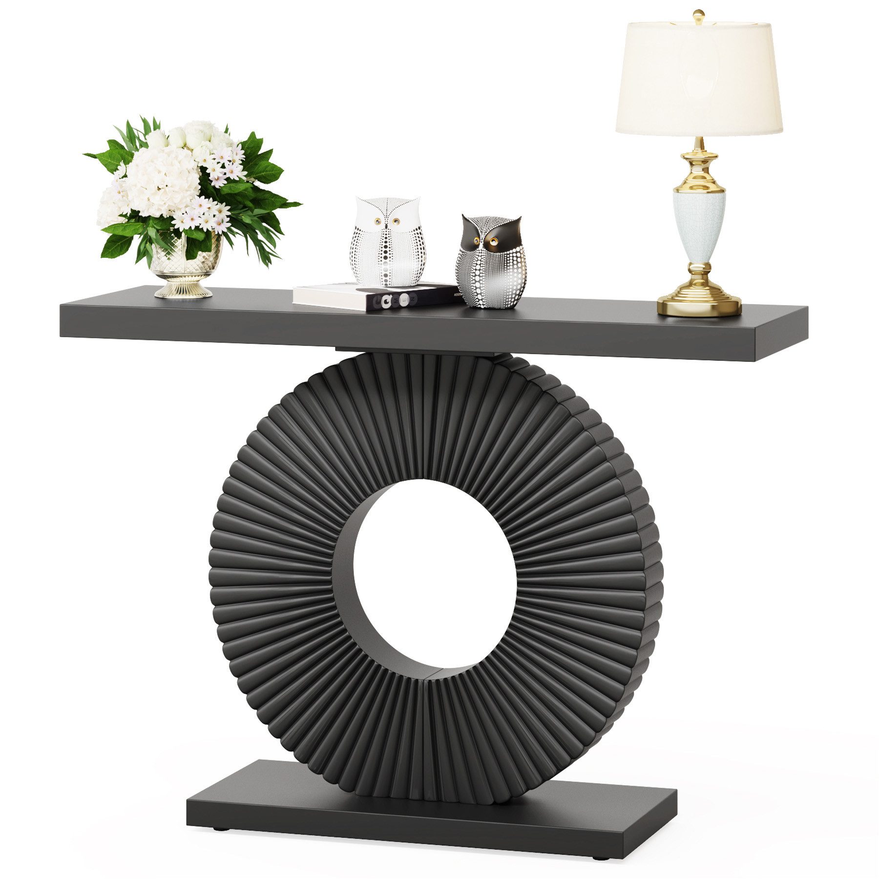 Tribesigns Konsolentisch Flurtisch mit eine runde, blumenförmige Basis 100 günstig online kaufen