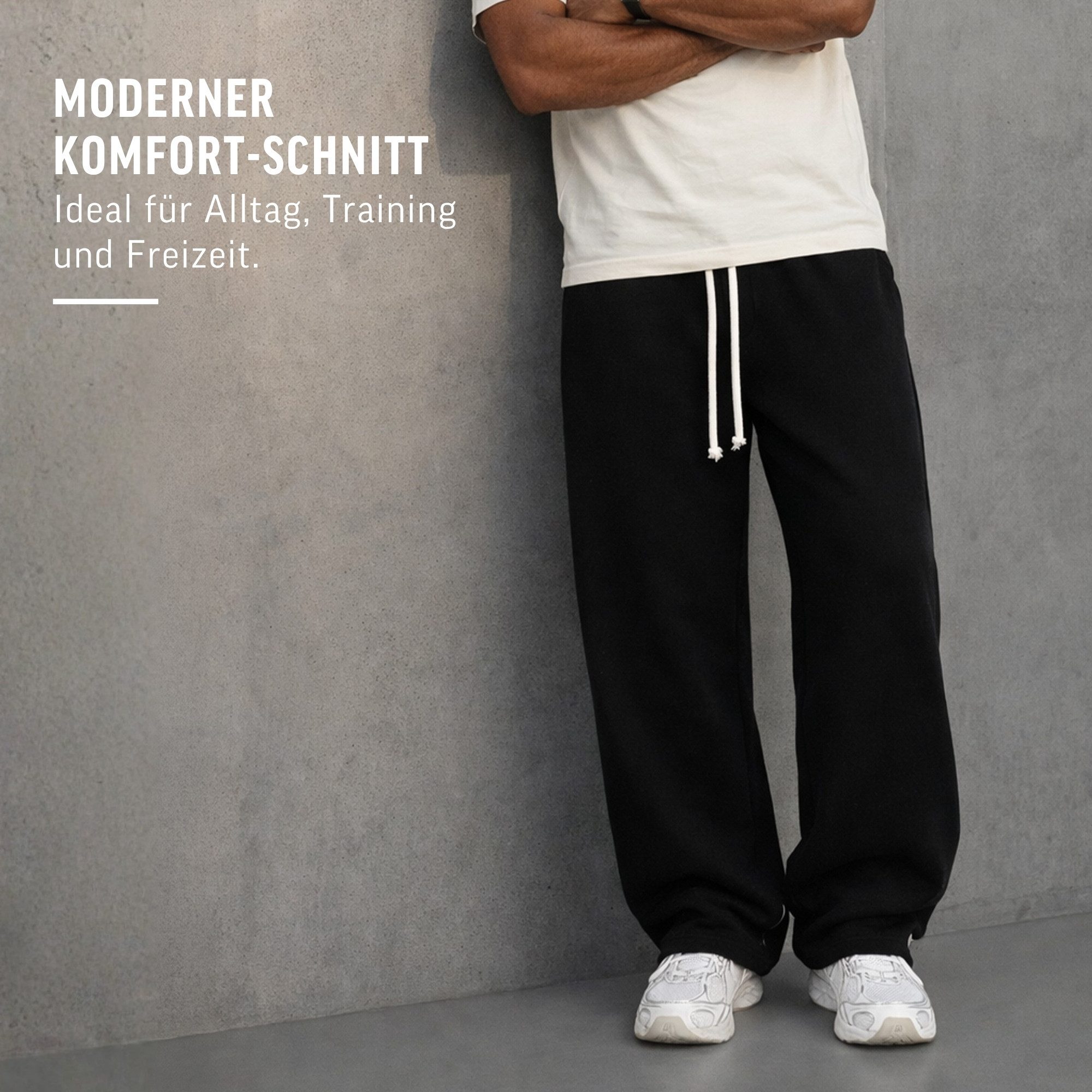 Smilodox Jogginghose Kaleo, Jogger Oversized mit Tunnelzug, elastischem Bund und Logo Praktische Seitentaschen Komfortable Passform Gym Freizeit