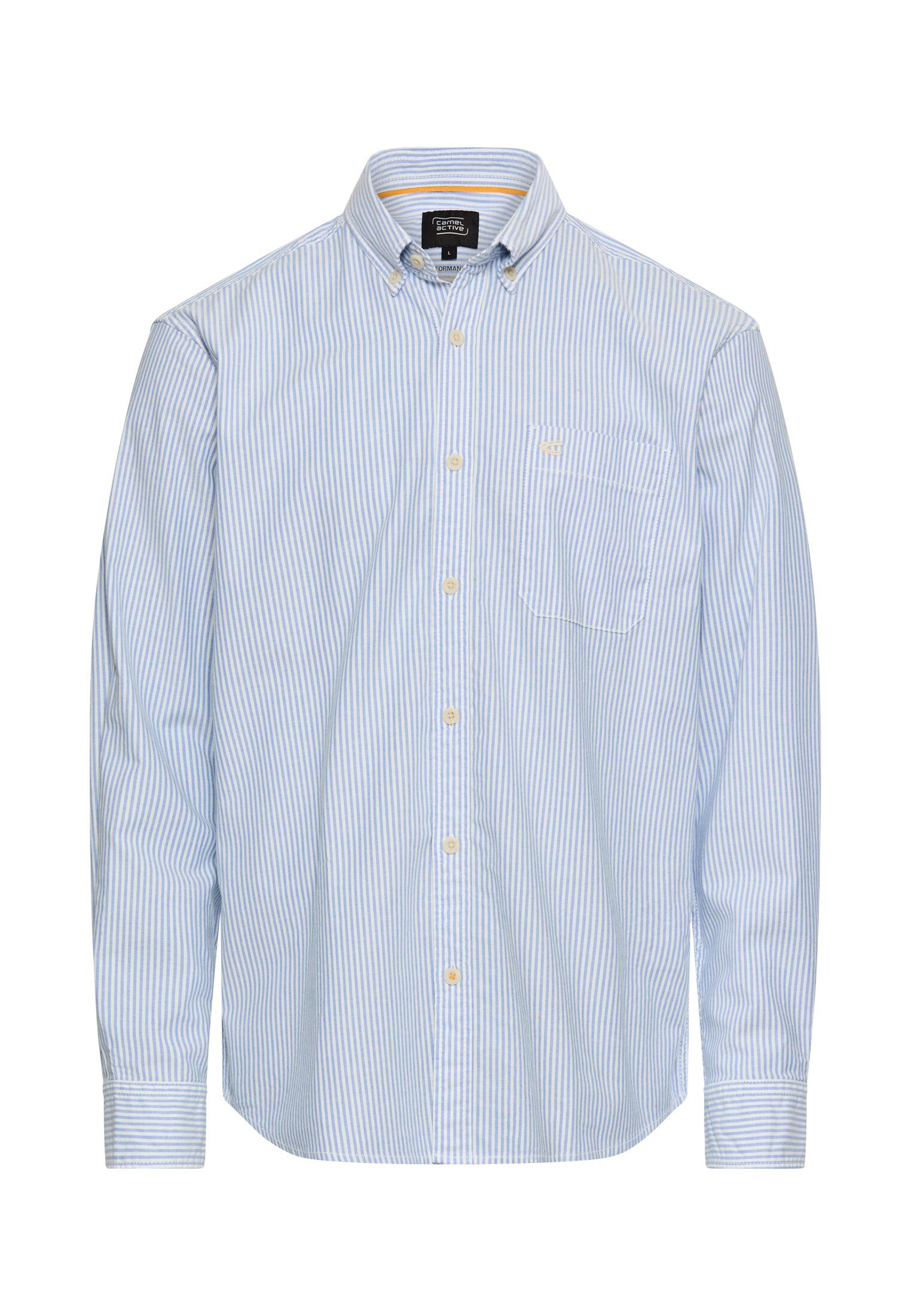 camel active Streifenhemd Langarm, mit Button-Down-Kragen