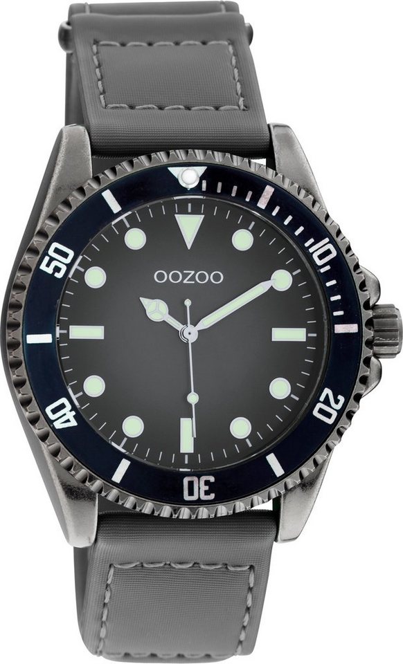 OOZOO Quarzuhr C11011, Metallgehäuse, titansilberfarben IP-beschichtet, Ø  ca. 42 mm
