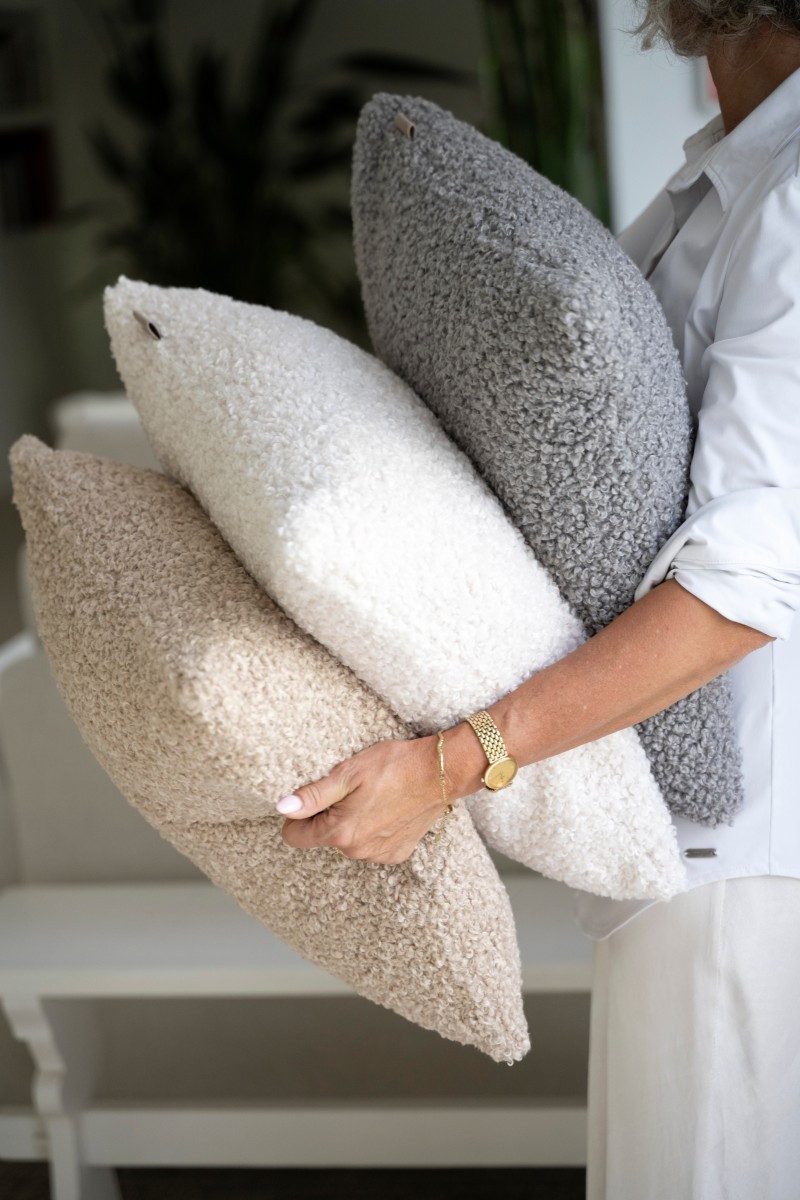 Knit Factory Dekokissen Rolf Leinen 50x50 Braun 50x50 cm, Modell Rolf