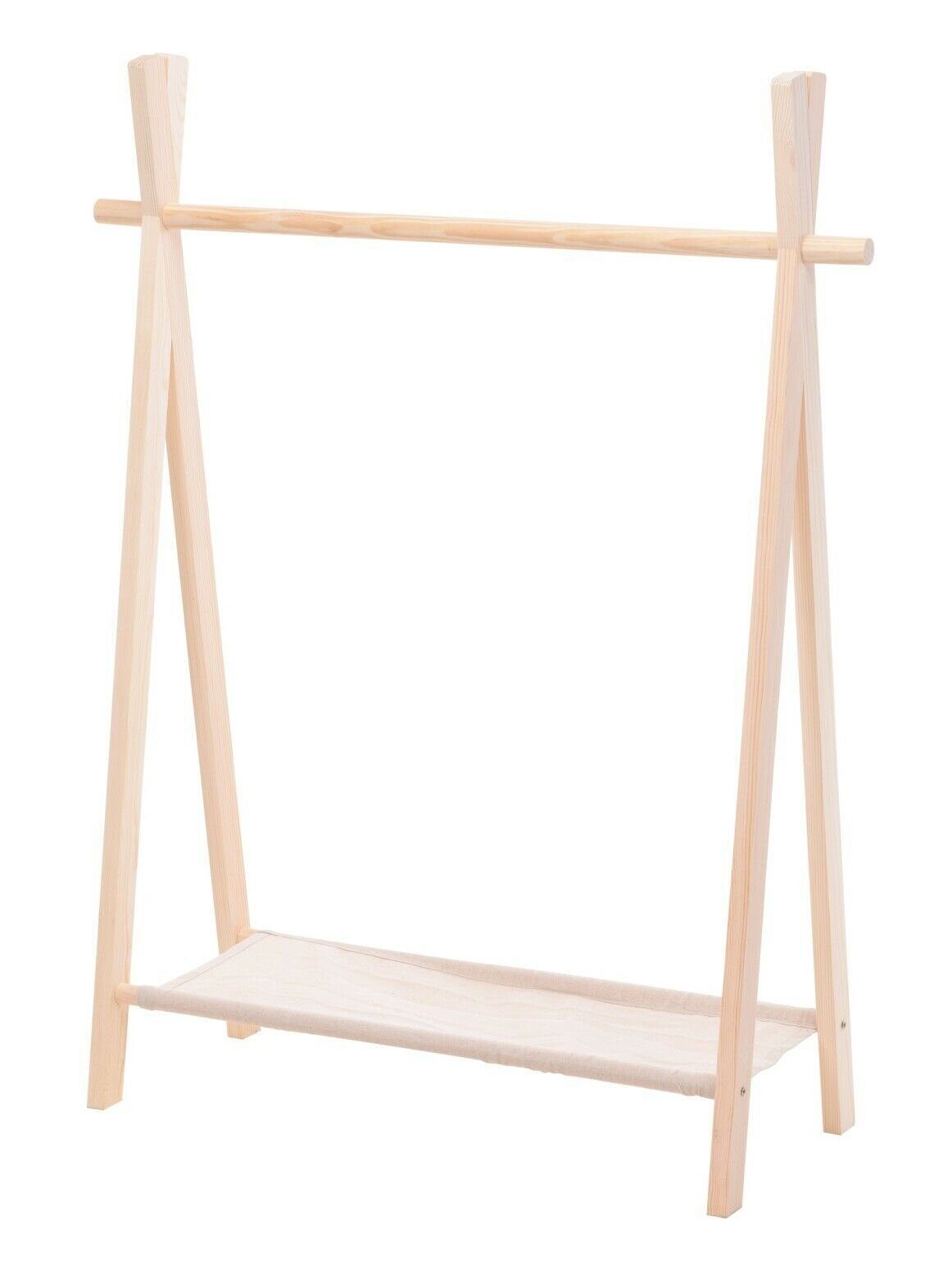Meinposten Kleiderständer Lotti Kleiderständer für Kinder Garderobe Kleiderstange Ablage Holz, (1 St), mit Ablage möglichkeit
