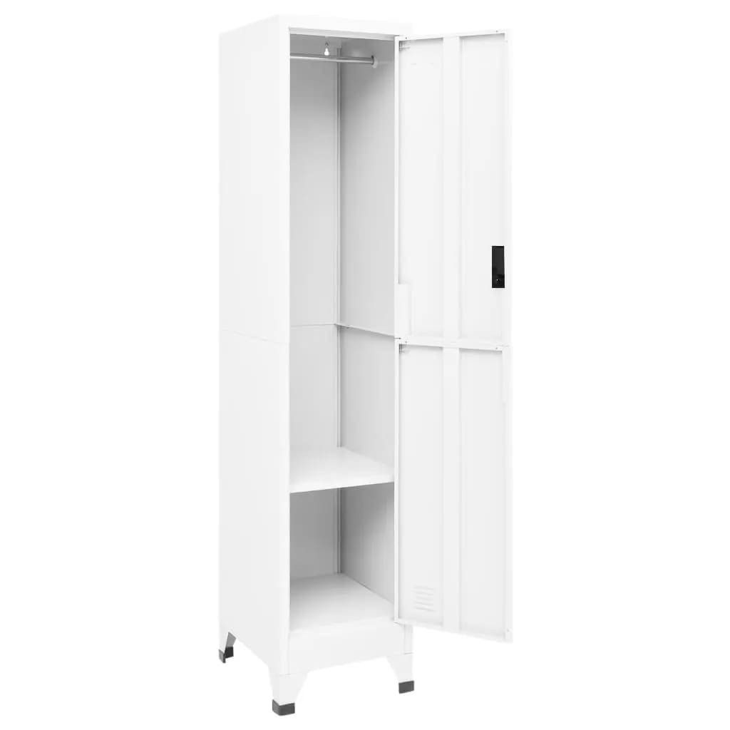 vidaXL Kommode Schließfachschrank Weiß 38x45x180 cm Stahl (1 St)