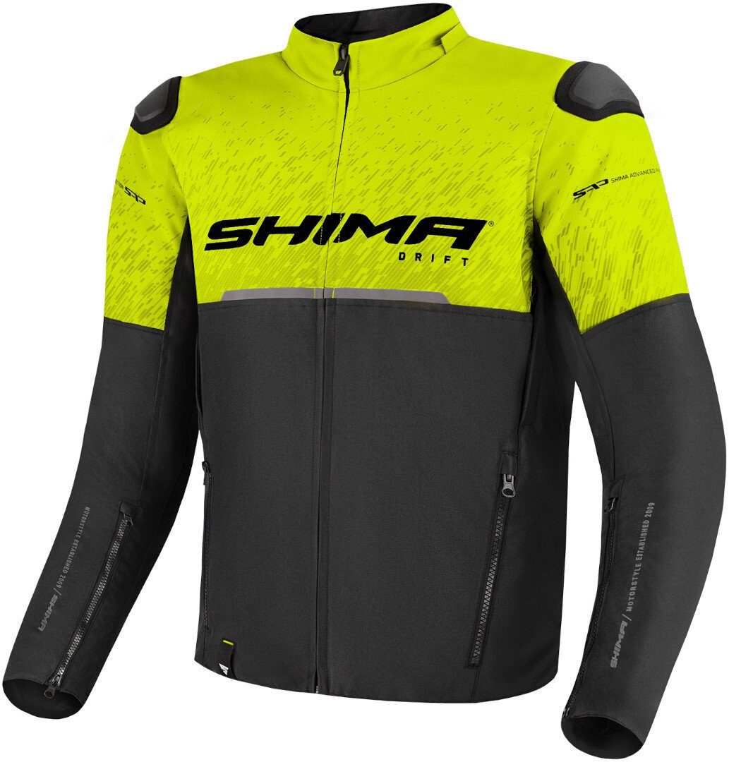 SHIMA Motorradjacke Drift Motorrad Textiljacke Black/Yellow