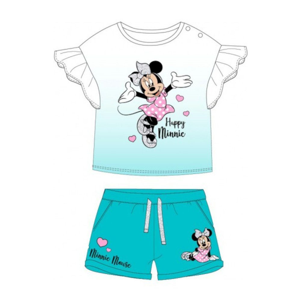 Disney Baby Shirt & Hose Minnie Mouse Baby-Bekleidungs-Set für Mädchen, kurz, mit coolem Farbv (Set, 2-tlg)