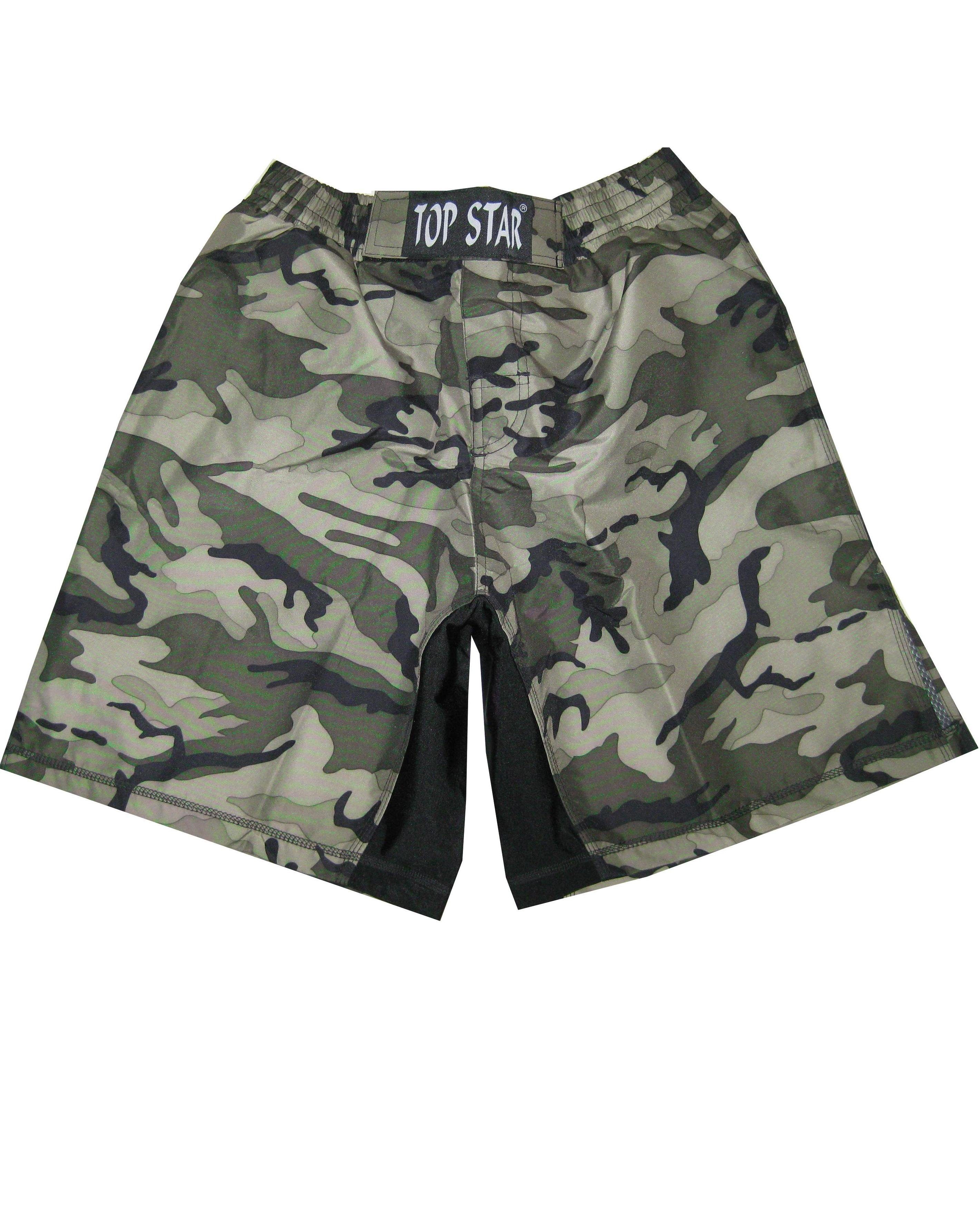 BAY-Sports Sporthose Camouflage MMA K1 Thaiboxhose Thaiboxen Hose Shorts Muay Woodland (Tribal Stick, 1 Stück) Boxen, Grappling, Krav Maga, BJJ, Freefight, Kampfsport