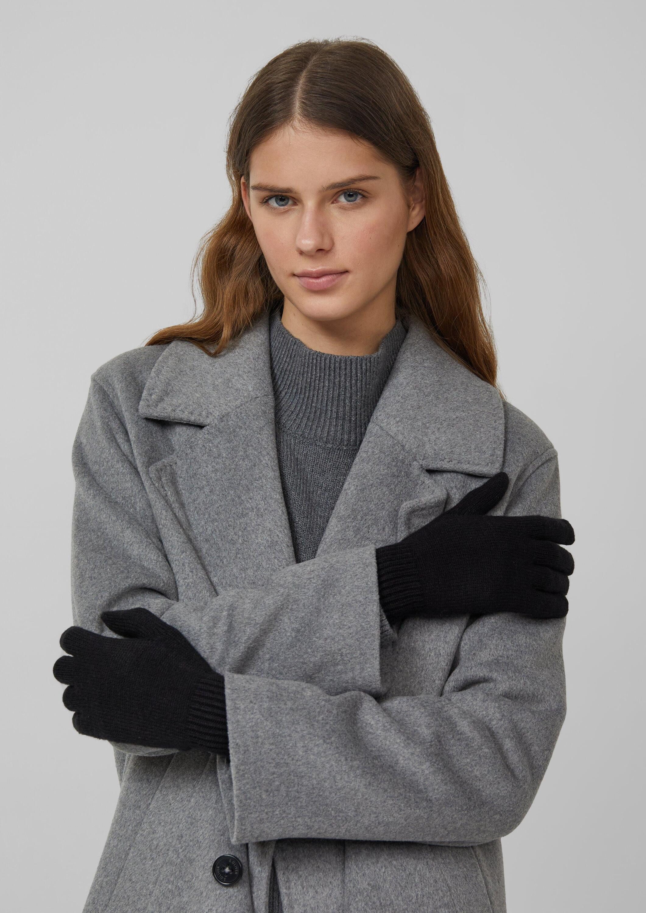 s.Oliver Strickhandschuhe Handschuhe Strick-Handschuhe mit Rippbünchen