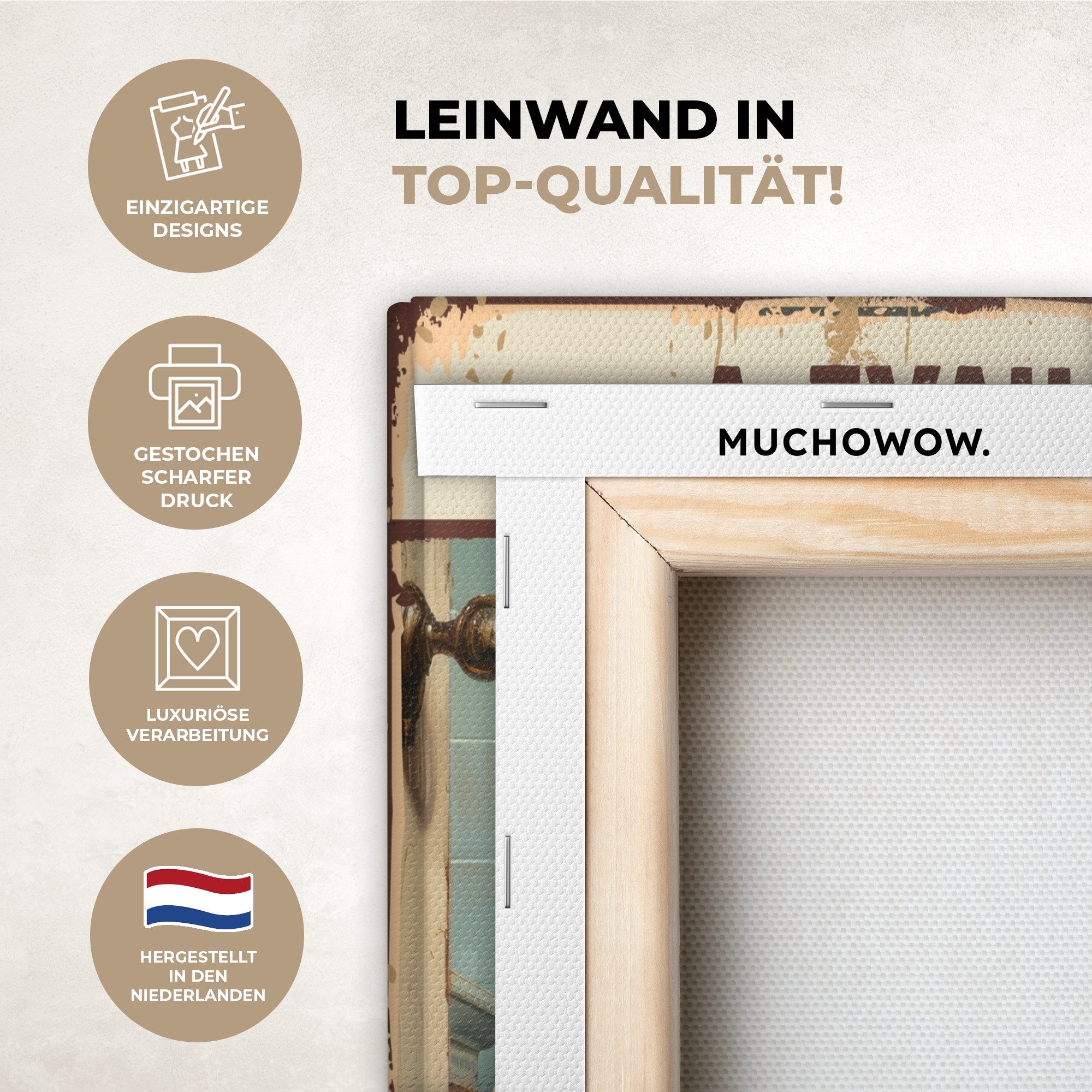 OneMillionCanvasses® Leinwandbild Zitat - Hund - Have a nice day - Vintage günstig online kaufen