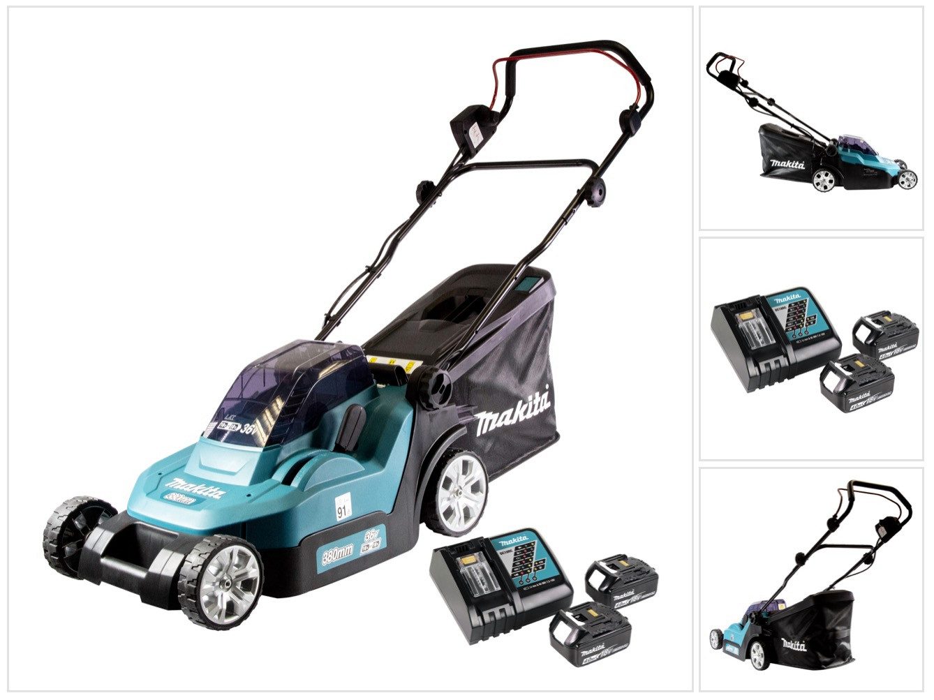 Makita Akkurasenmäher DLM 382 RM2 Akku Газонокосилки 36 V (2x 18 V) 38 cm 40 l + 2x Akku 4,0