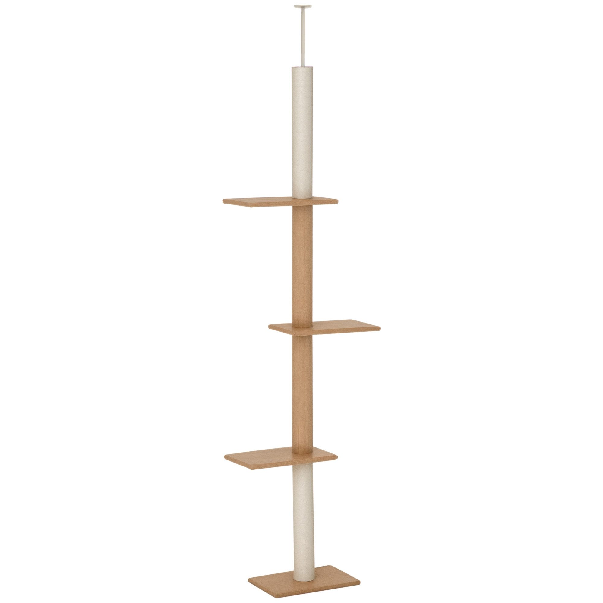 FELIXLEO Kratzbaum Kratzbaum deckenhoch 228 260 cm Plattformen Katzen Khaki