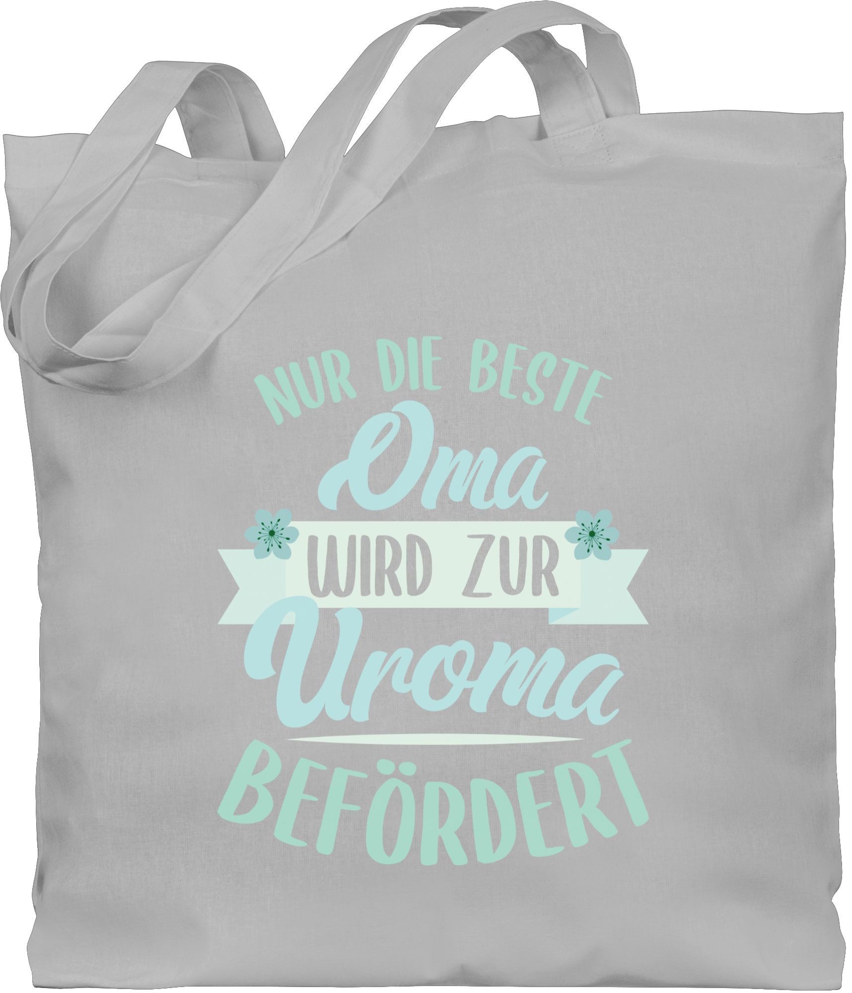 Shirtracer Umhängetasche Nur die beste Oma wird zur Uroma befördert grün, Oma Geschenk